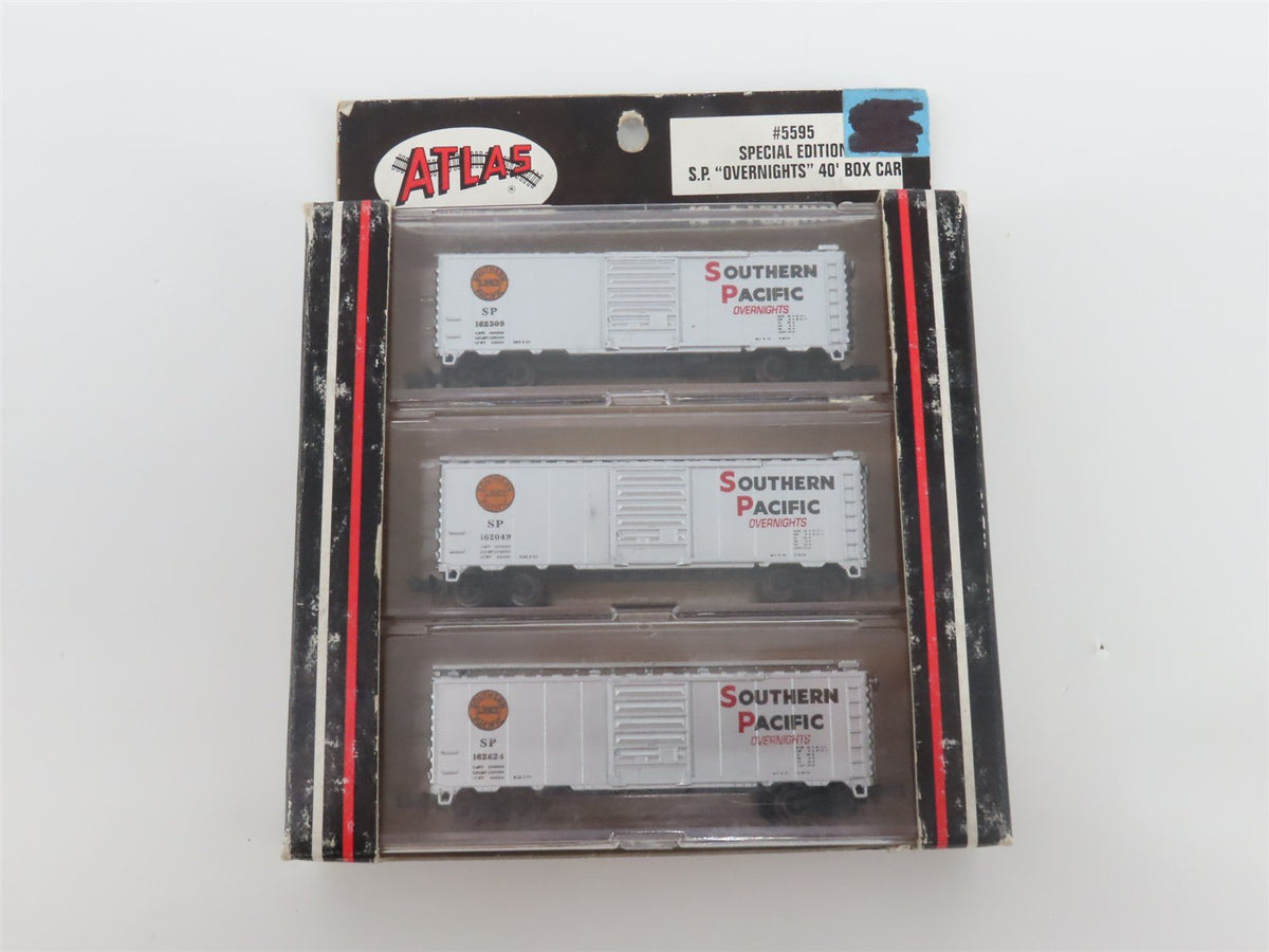N Scale Atlas 5595 SP Southern Pacific Overnights 40&#39; Single Door Box Car 3-Pack
