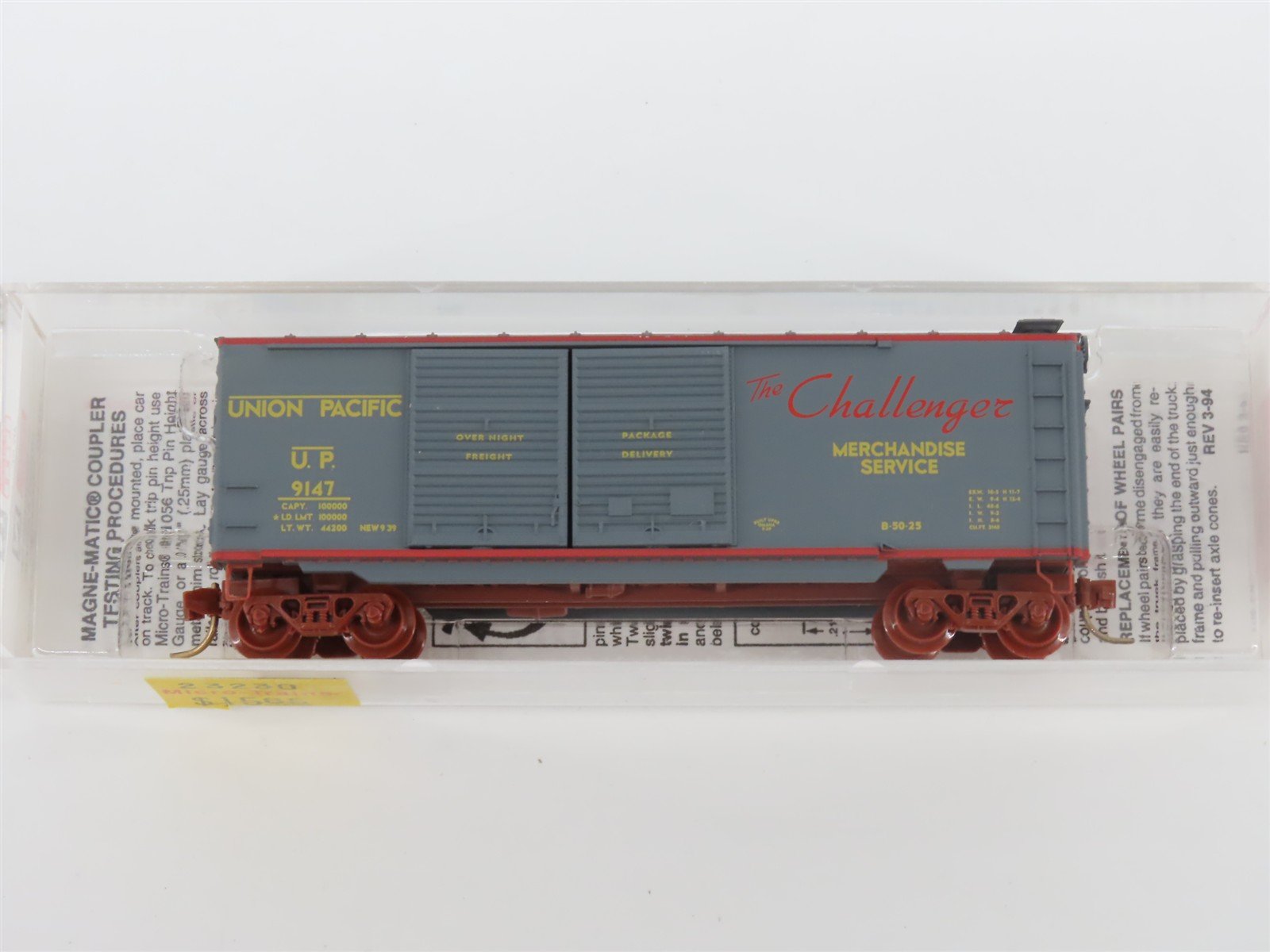 N Scale Micro-Trains MTL 23230 UP Union Pacific Challenger 40' Box Car #9147