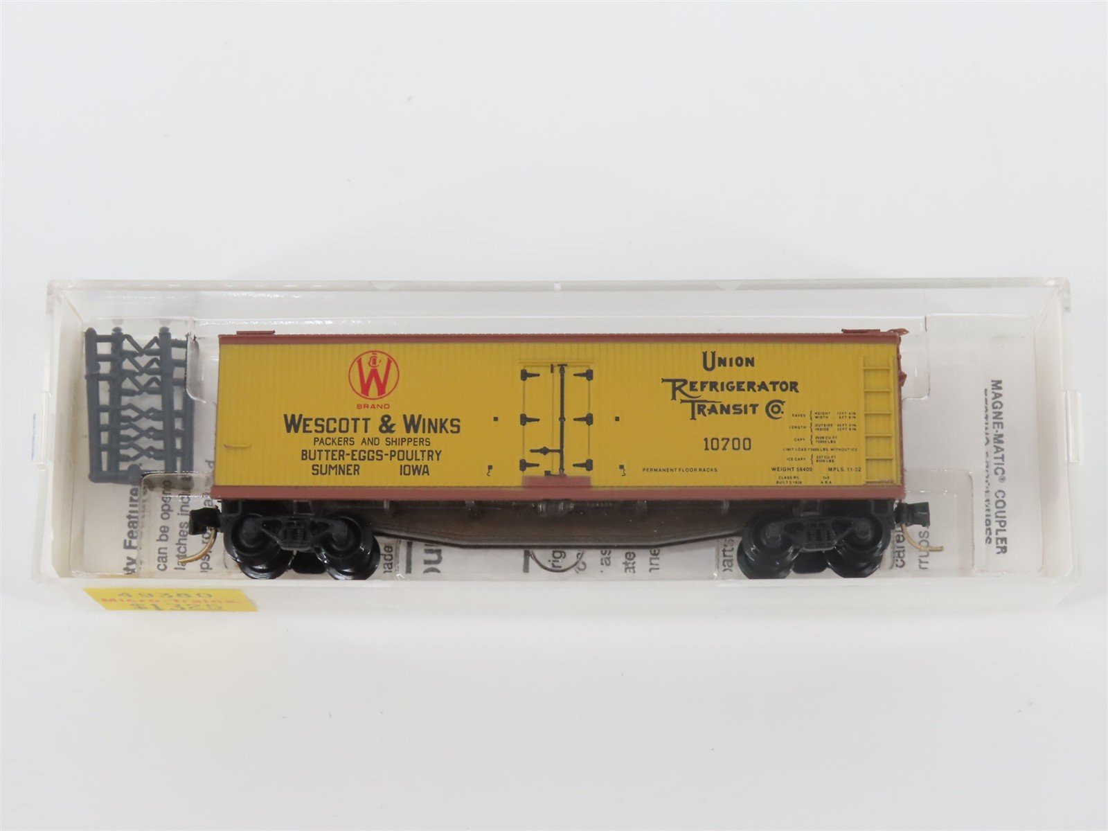 N Scale Micro-Trains MTL 49380 URTC Wescott & Winks 40' Wood Reefer #10700