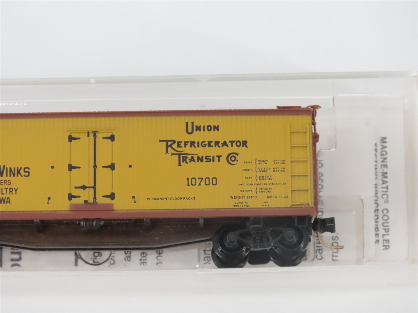 N Scale Micro-Trains MTL 49380 URTC Wescott & Winks 40' Wood Reefer #10700