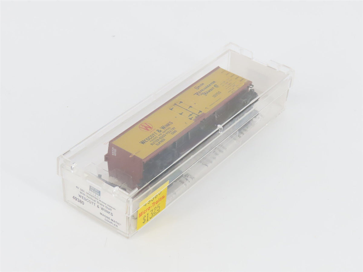 N Scale Micro-Trains MTL 49380 URTC Wescott &amp; Winks 40&#39; Wood Reefer #10700