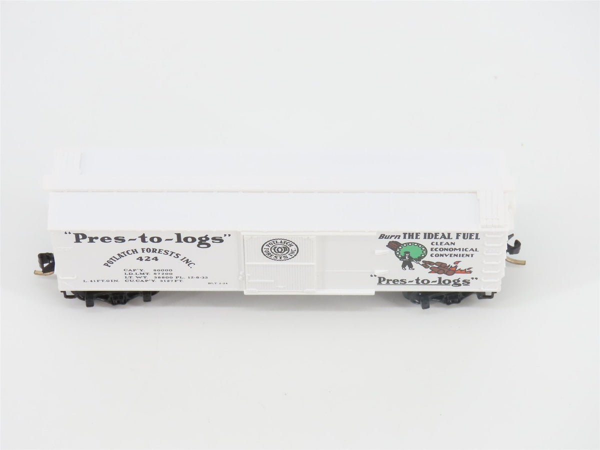 N Scale Micro-Trains MTL 42060 Potlach Lumber Co. 40&#39; Single Door Box Car #424