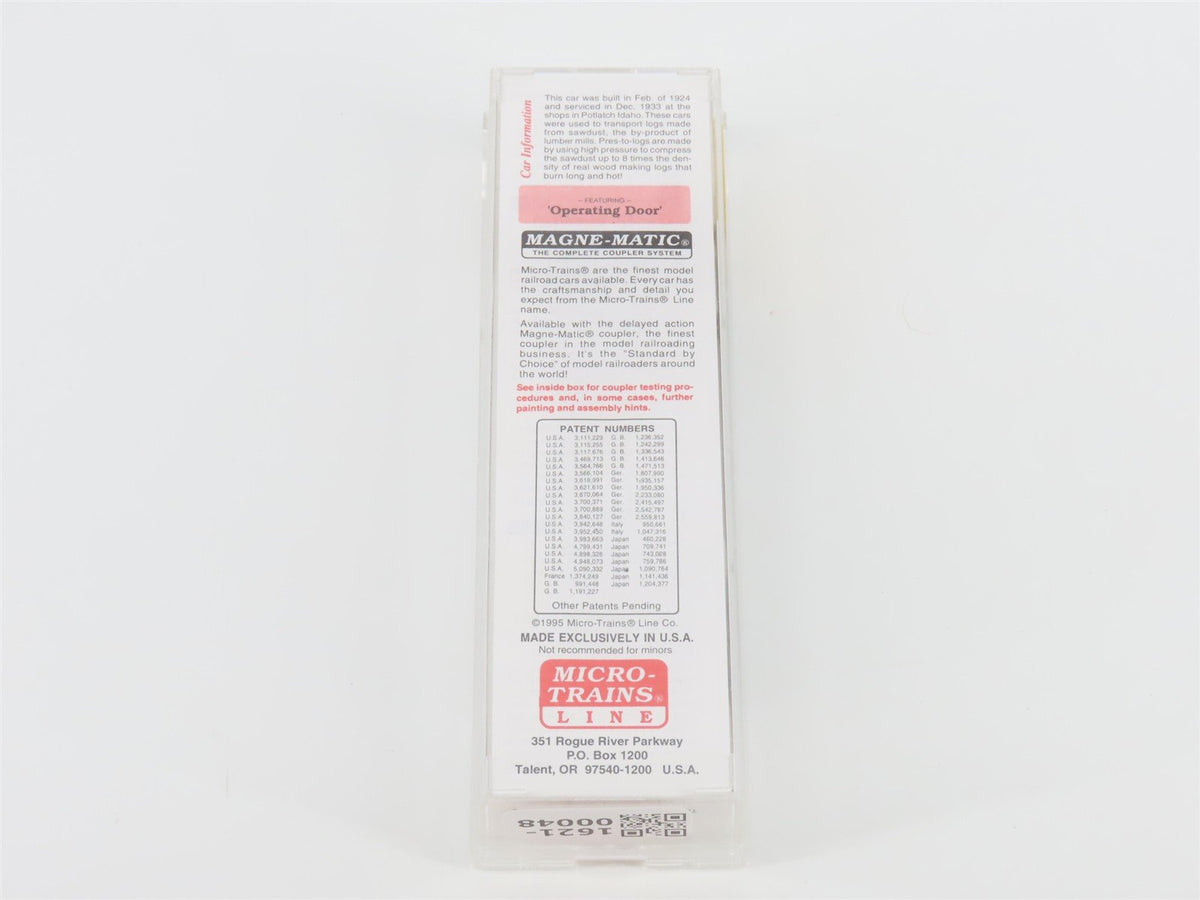 N Scale Micro-Trains MTL 42060 Potlach Lumber Co. 40&#39; Single Door Box Car #424