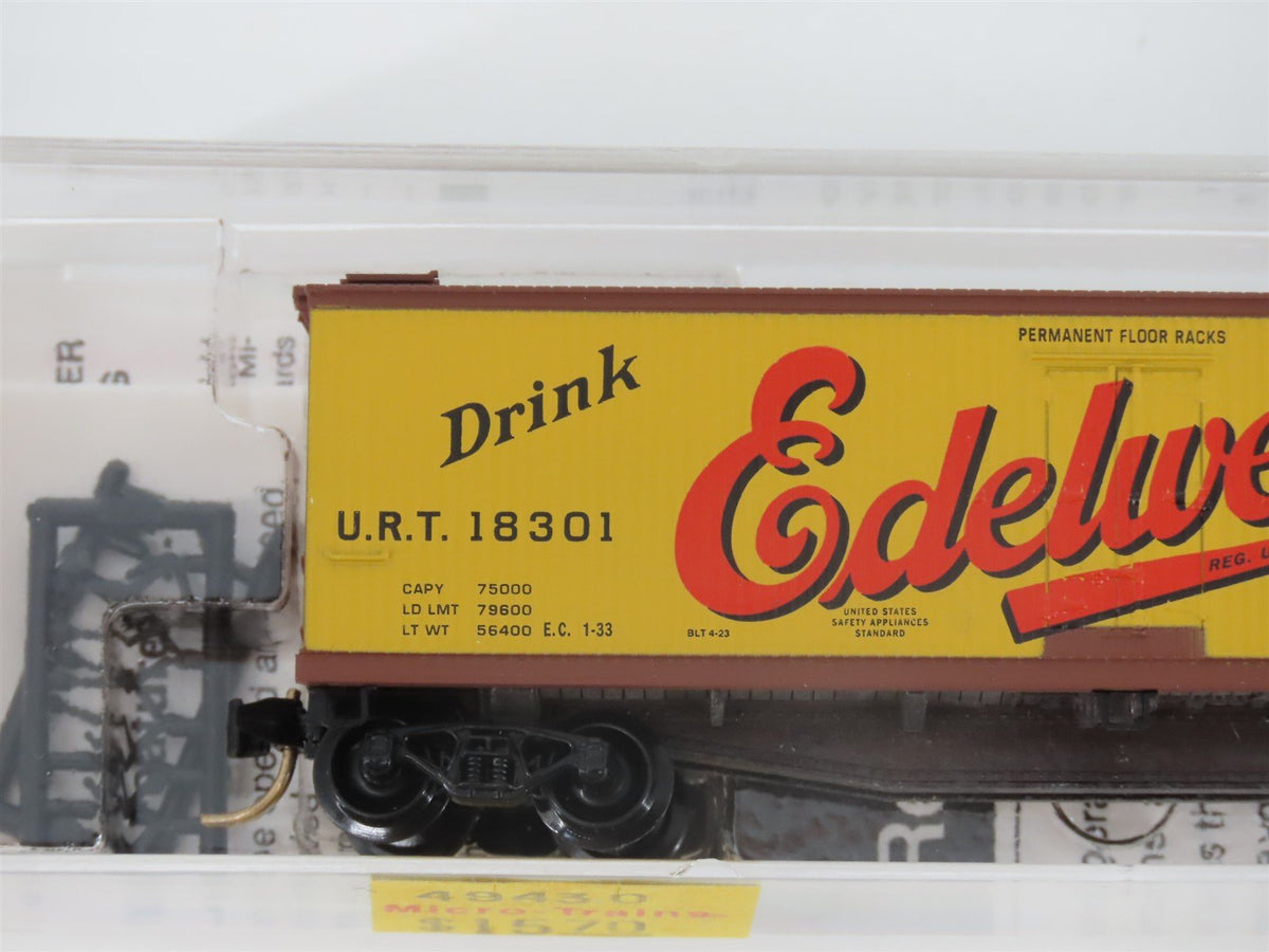 N Scale Micro-Trains MTL 49430 URT Edelweiss Brew 40&#39; Wood Reefer #18301