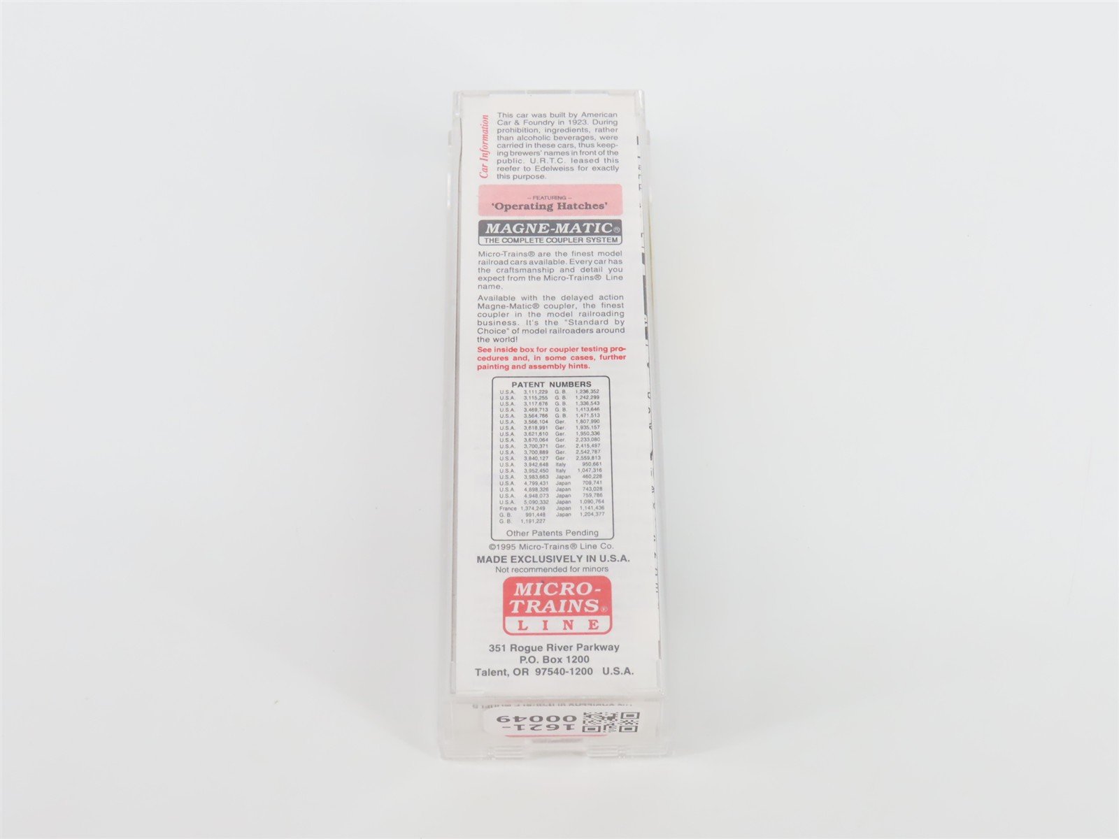 N Scale Micro-Trains MTL 49430 URT Edelweiss Brew 40' Wood Reefer #18301