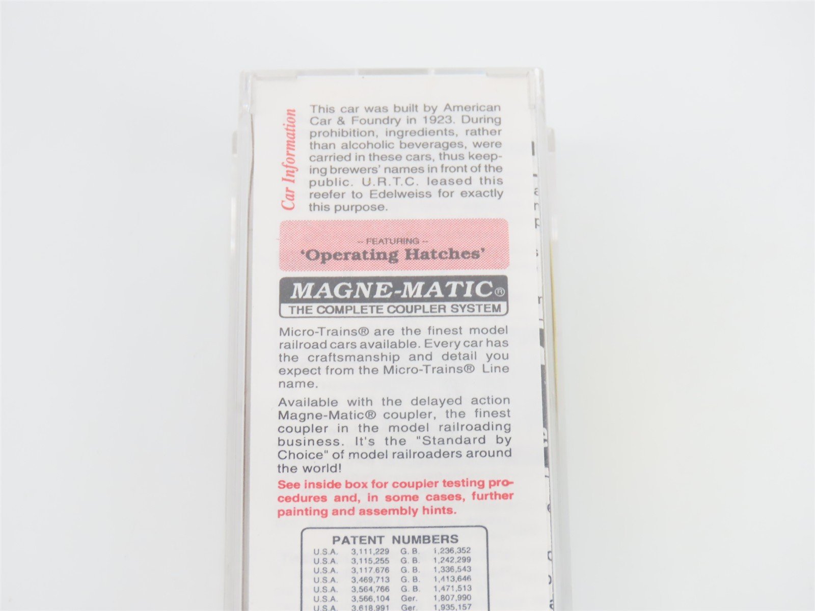 N Scale Micro-Trains MTL 49430 URT Edelweiss Brew 40' Wood Reefer #18301