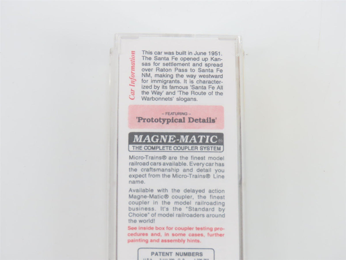 N Scale Micro-Trains MTL 21110 ATSF Santa Fe 40&#39; Plug Door Box Car #149953