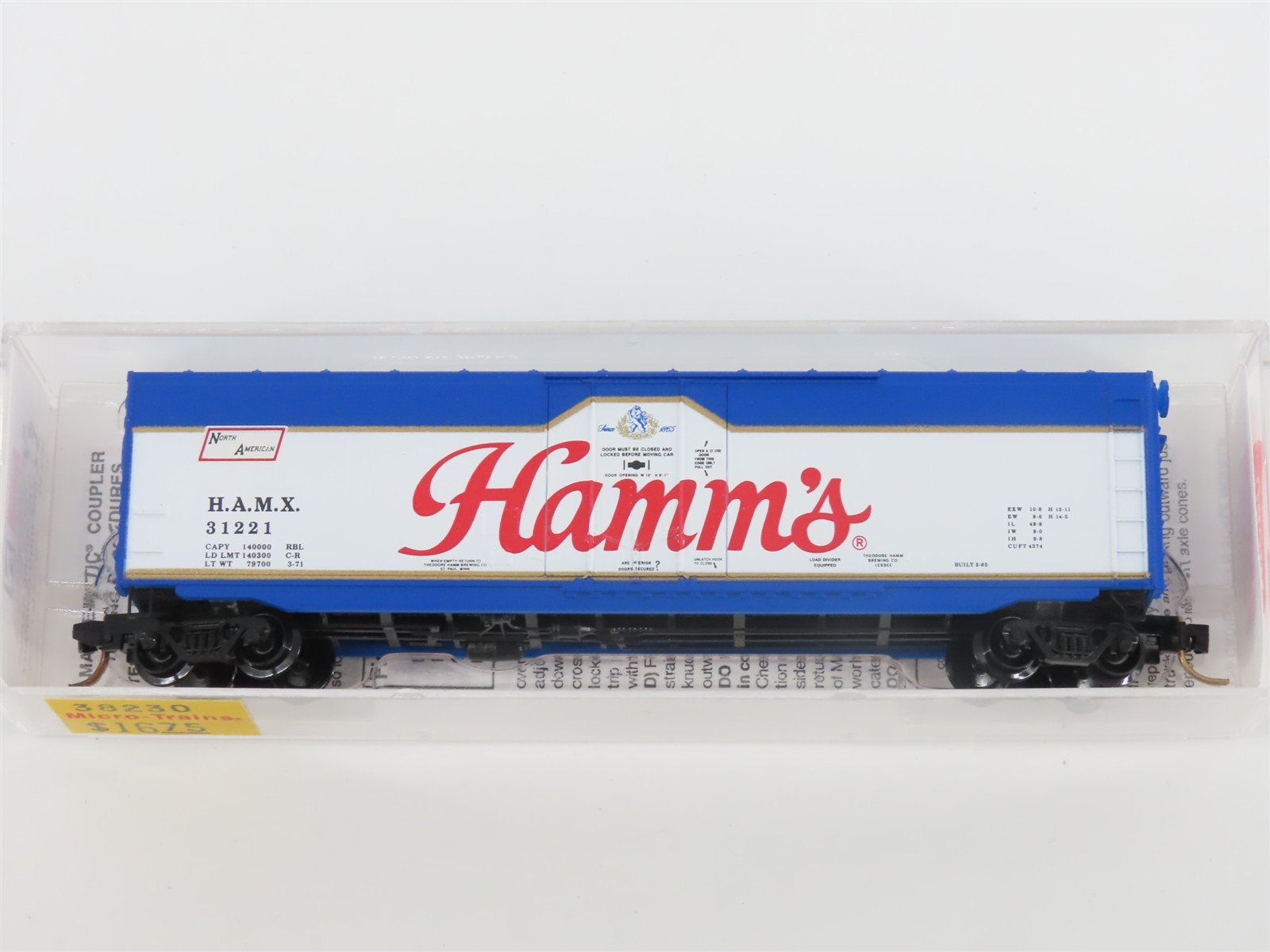 N Scale Micro-Trains MTL 38230 HAMX Theodore Hamm Brewing 50' Box Car #31221