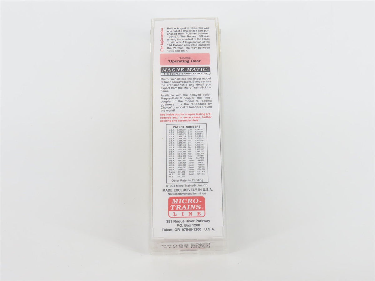 N Scale Micro-Trains MTL 20146 R Rutland Green Mt Gateway 40&#39; Box Car #103