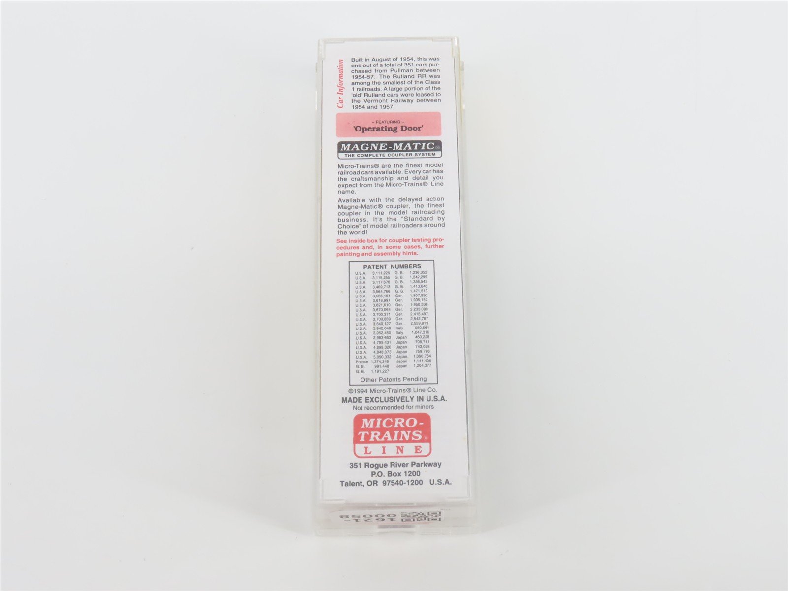 N Scale Micro-Trains MTL 20146 R Rutland Green Mt Gateway 40' Box Car #103