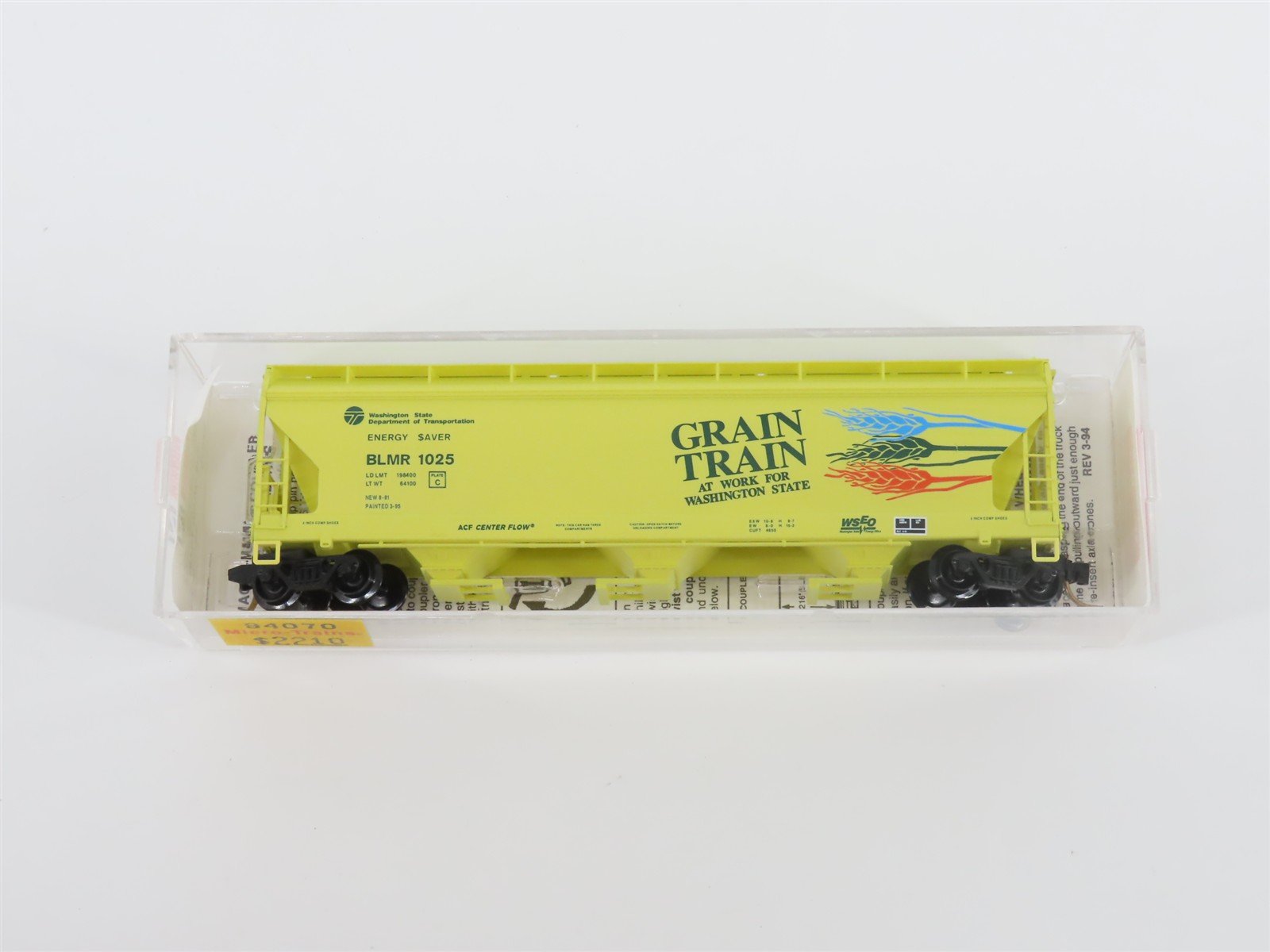N Scale Micro-Trains MTL 94070 BLMR Grain Train 3-Bay Covered Hopper #1025