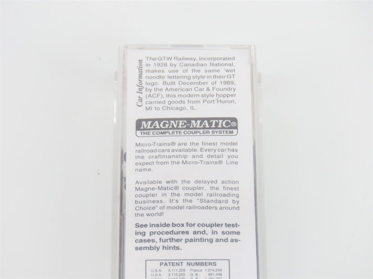 N Scale Micro-Trains MTL 92010 GTW Grand Trunk Western 2-Bay Hopper #315060