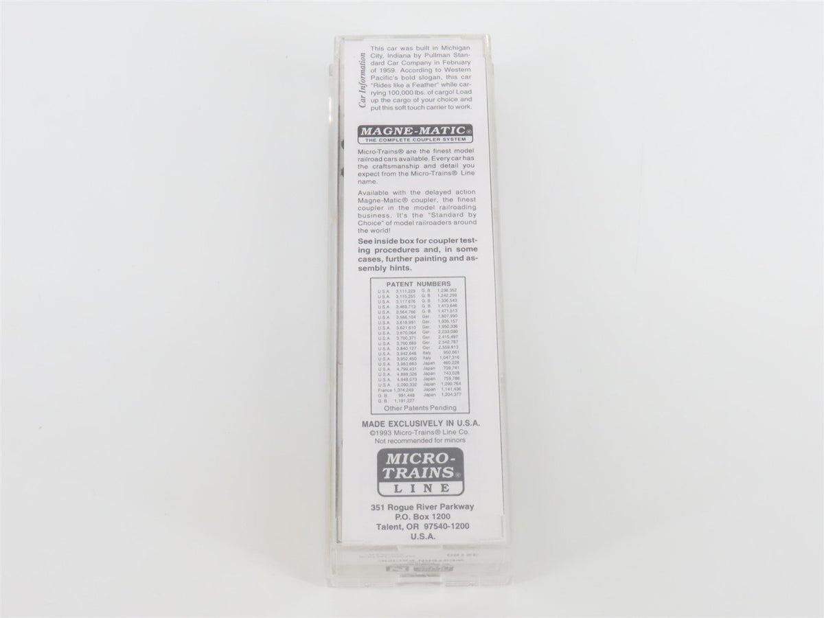 N Scale Micro-Trains MTL 32180 WP Western Pacific Feather 50&#39; Box Car #55935