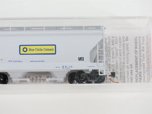 N Scale Micro-Trains MTL 92180 BCAX Blue Circle Cement 2-Bay Covered Hopper #7