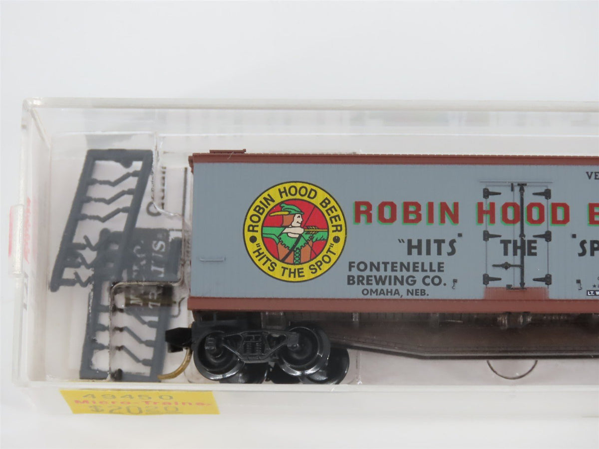 N Scale Micro-Trains MTL 49450 FBX Robin Hood Beer 40&#39; Wood Reefer #5300