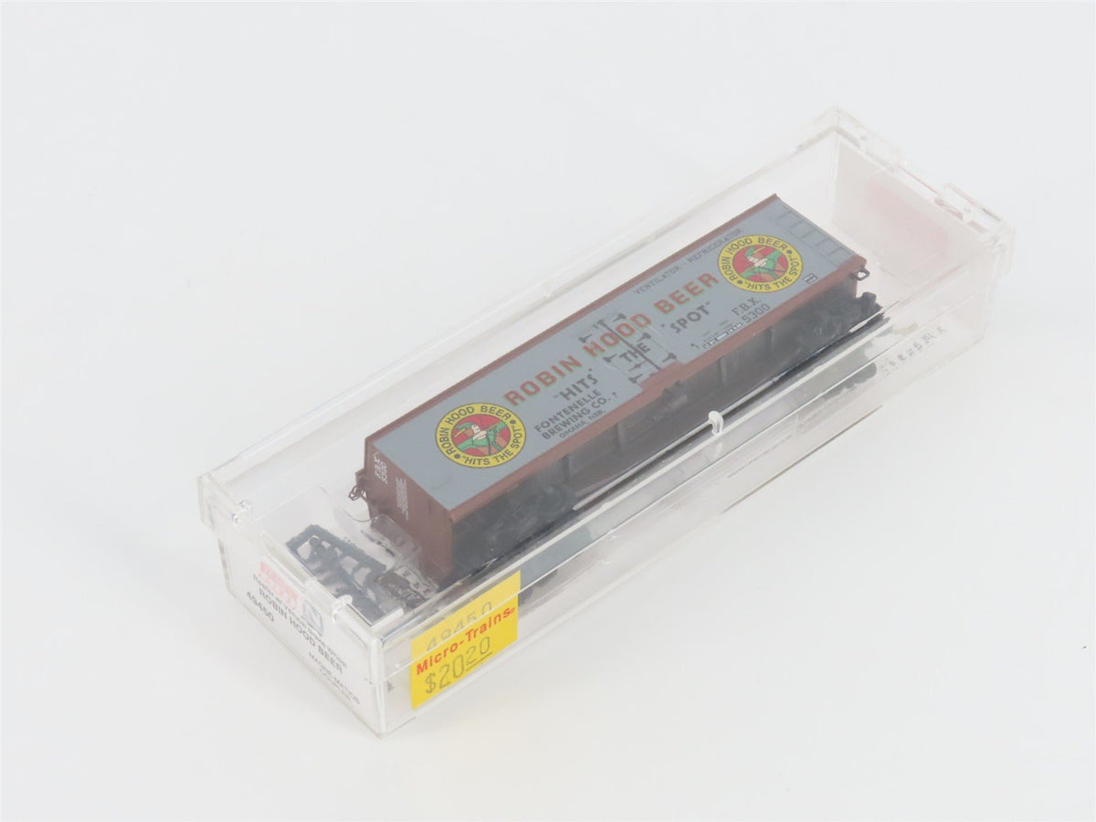 N Scale Micro-Trains MTL 49450 FBX Robin Hood Beer 40&#39; Wood Reefer #5300