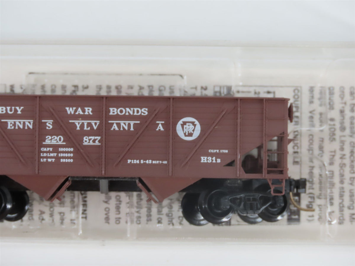 N Scale Micro-Trains MTL 57100 PRR Pennsylvania &quot;War Bonds&quot; 2-Bay Hopper #220877
