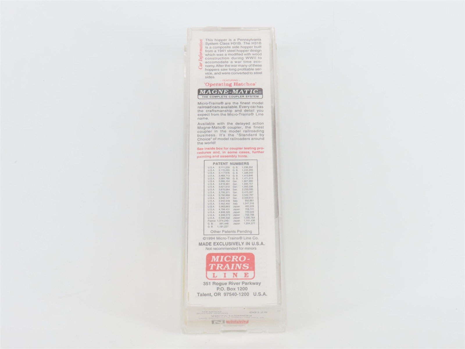 N Scale Micro-Trains MTL 57100 PRR Pennsylvania 