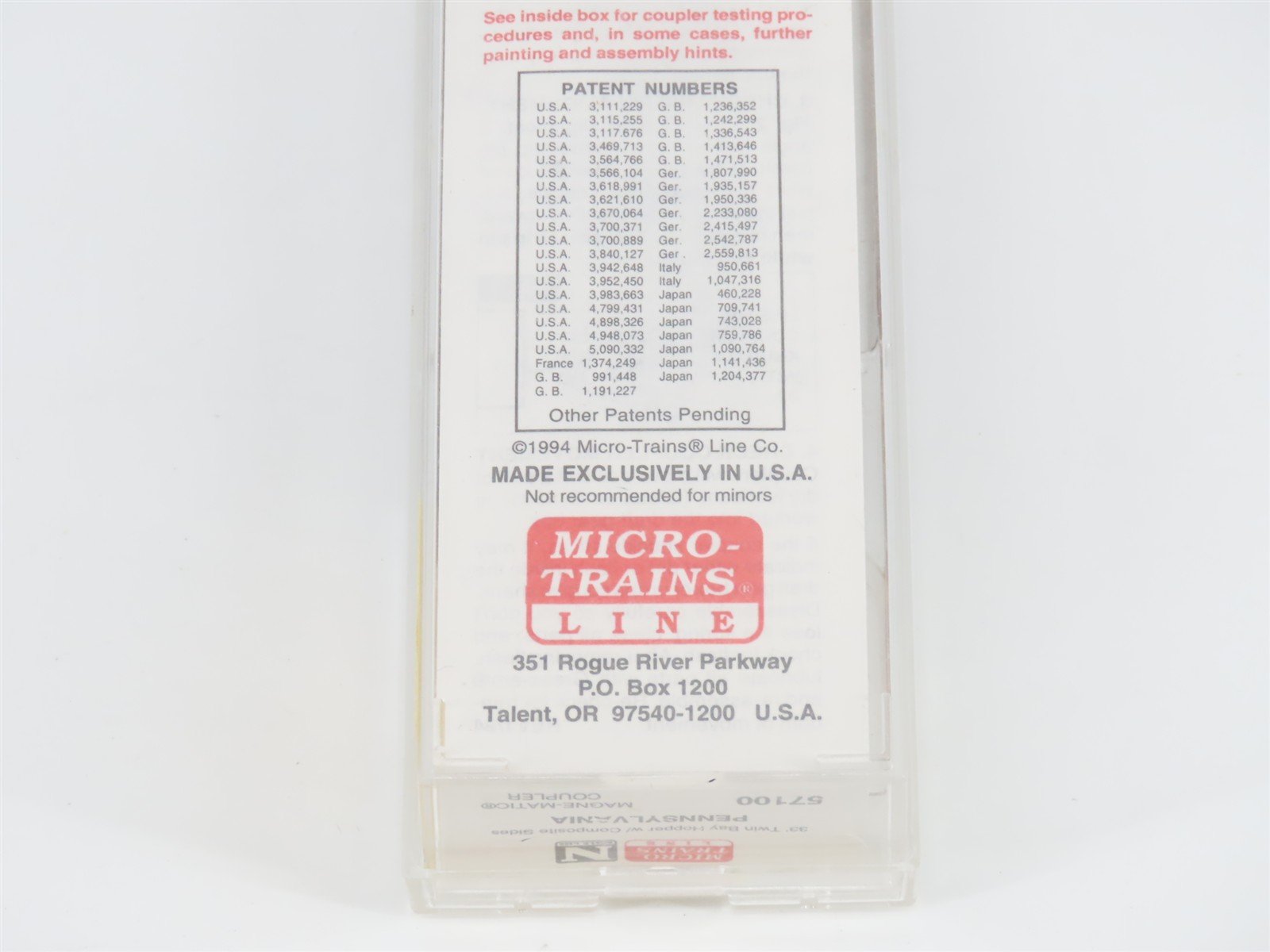 N Scale Micro-Trains MTL 57100 PRR Pennsylvania 