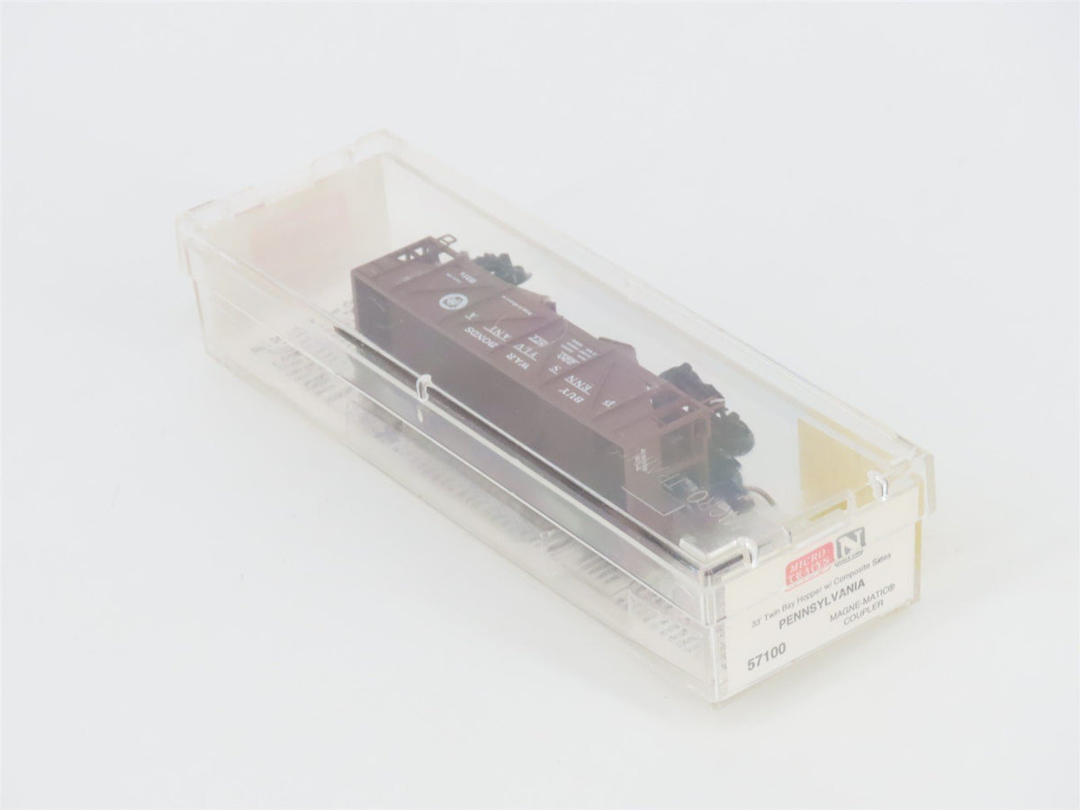 N Scale Micro-Trains MTL 57100 PRR Pennsylvania &quot;War Bonds&quot; 2-Bay Hopper #220877