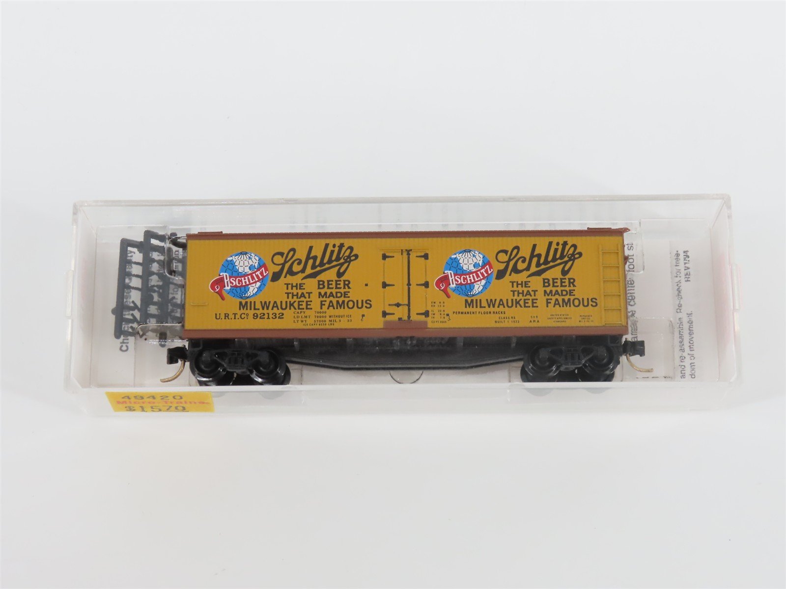 N Scale Micro-Trains MTL 49420 URTC Schlitz 40' Wood Reefer #92132