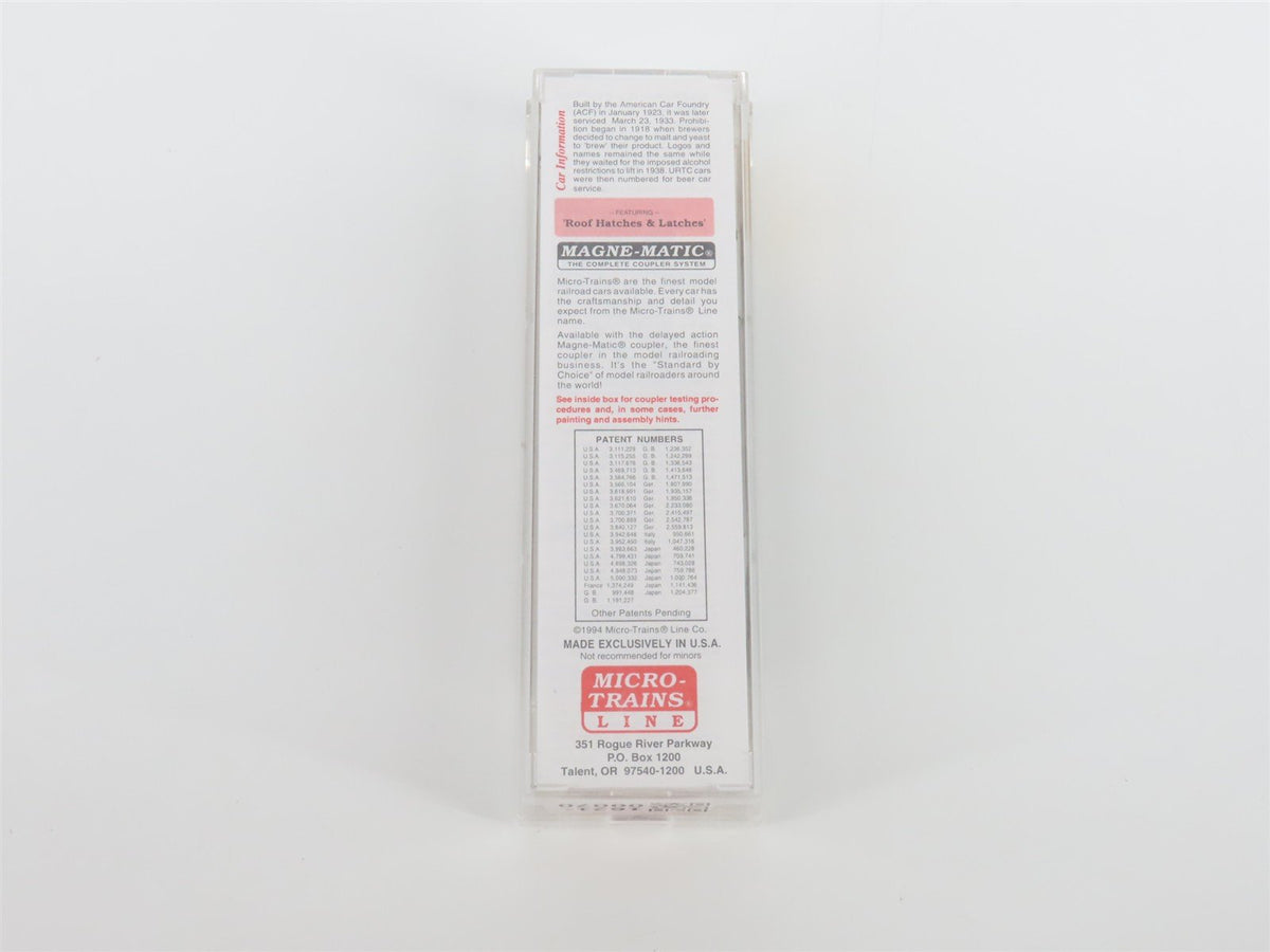 N Scale Micro-Trains MTL 49420 URTC Schlitz 40&#39; Wood Reefer #92132