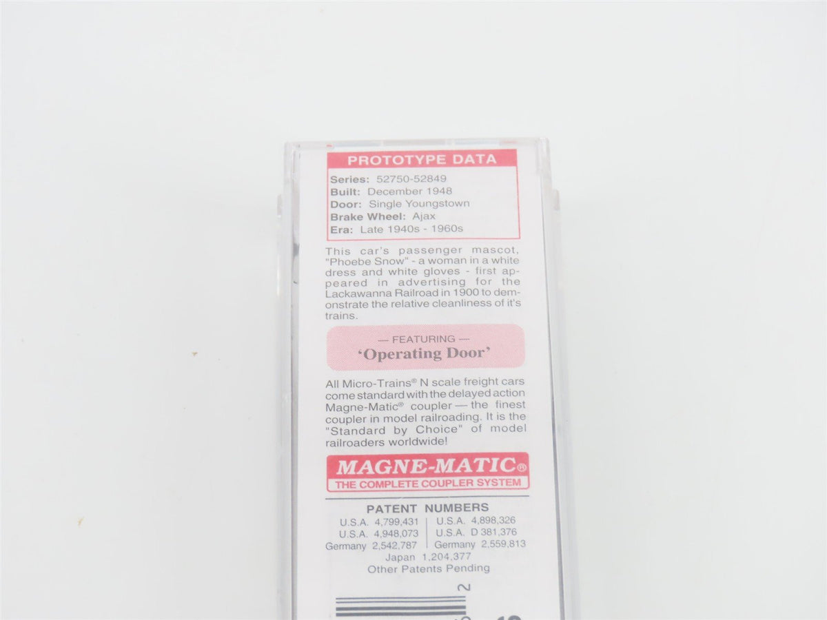 N Scale Micro-Trains MTL 20667 DL&amp;W Route of Phoebe Snow 40&#39; Box Car #52831