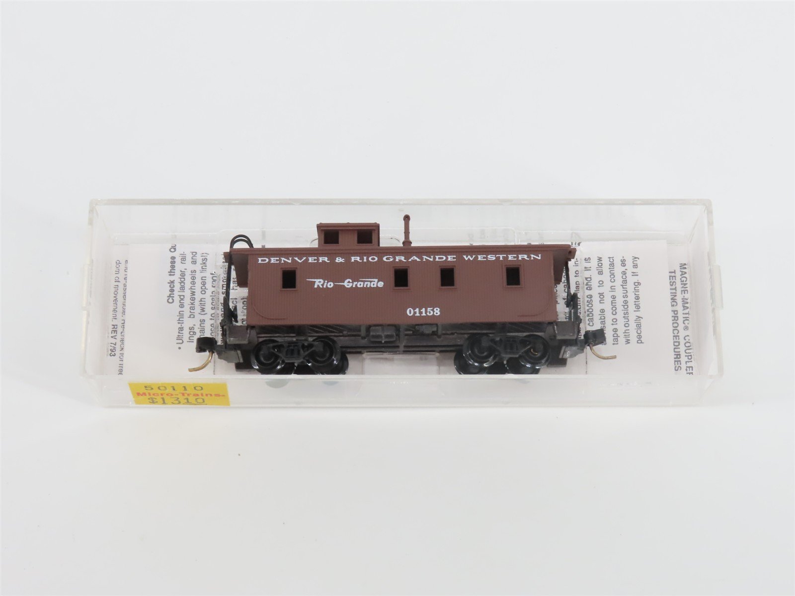 N Scale Micro-Trains MTL 50110 D&RGW Rio Grande 34' Caboose #00158