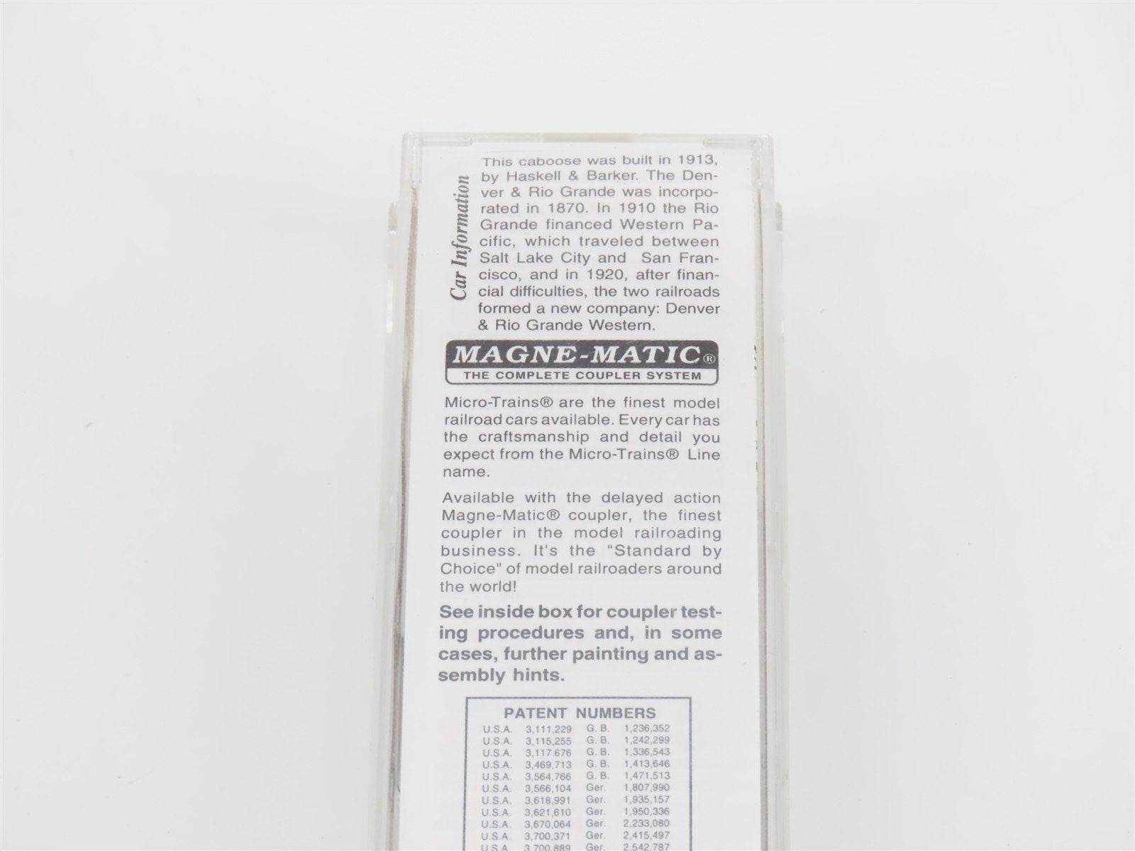 N Scale Micro-Trains MTL 50110 D&RGW Rio Grande 34' Caboose #00158