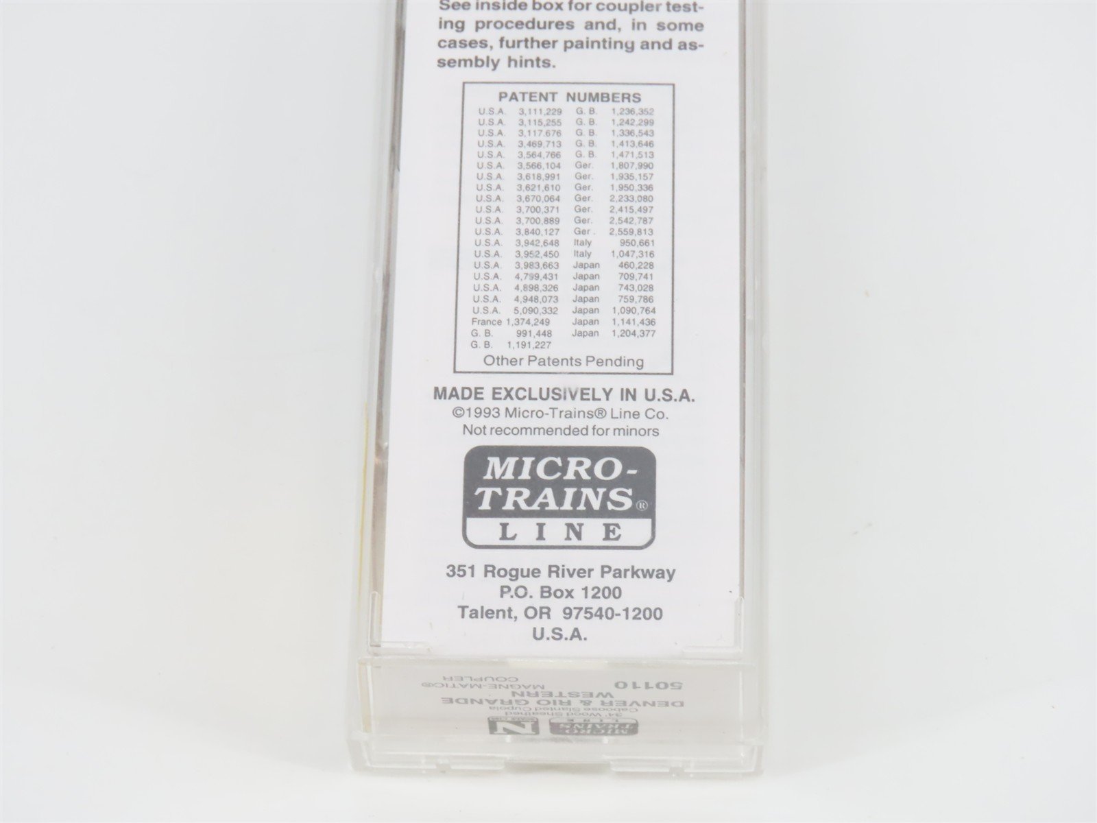 N Scale Micro-Trains MTL 50110 D&RGW Rio Grande 34' Caboose #00158