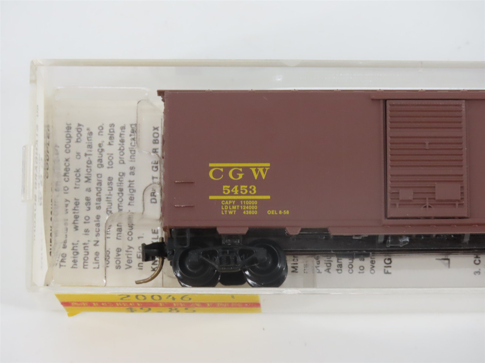 N Scale Micro-Trains MTL 20046 CGW Chicago Great Western 40' Box Car #5453
