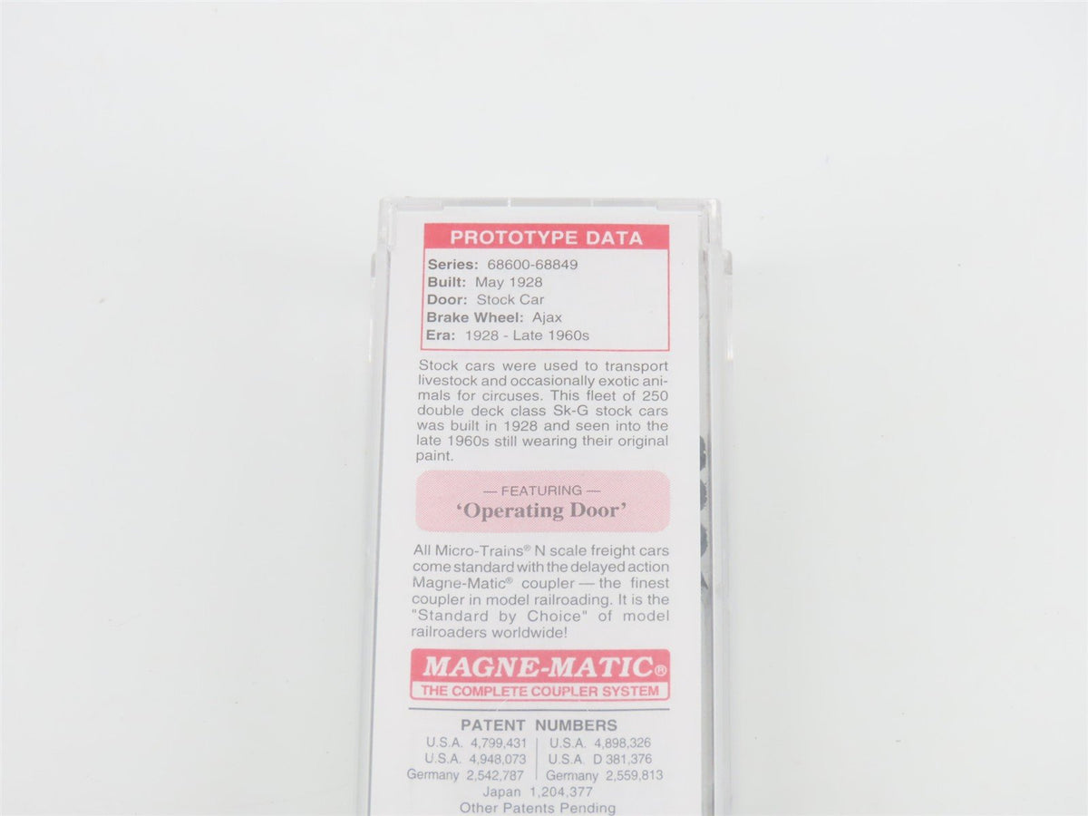 N Scale Micro-Trains MTL 35070 ATSF Santa Fe 40&#39; Despatch Stock Car #68650