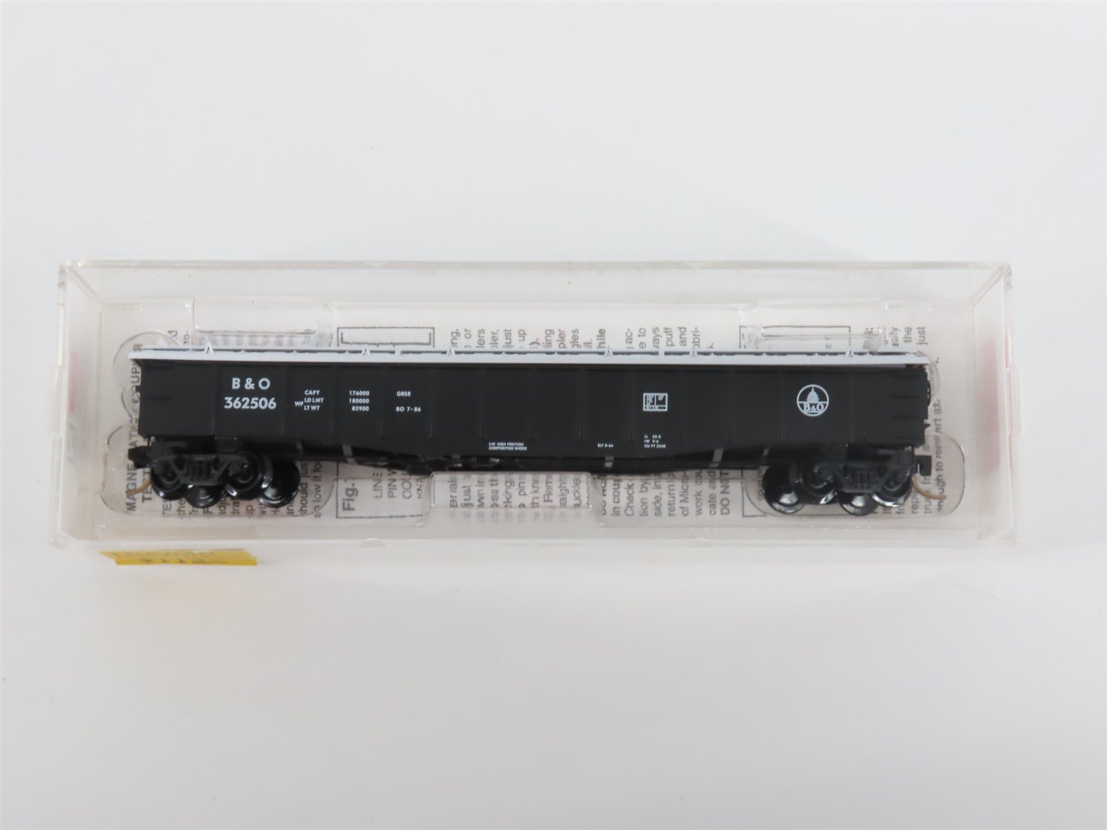 N Scale Micro-Trains MTL 106040 B&O Baltimore & Ohio 50' Gondola #362506