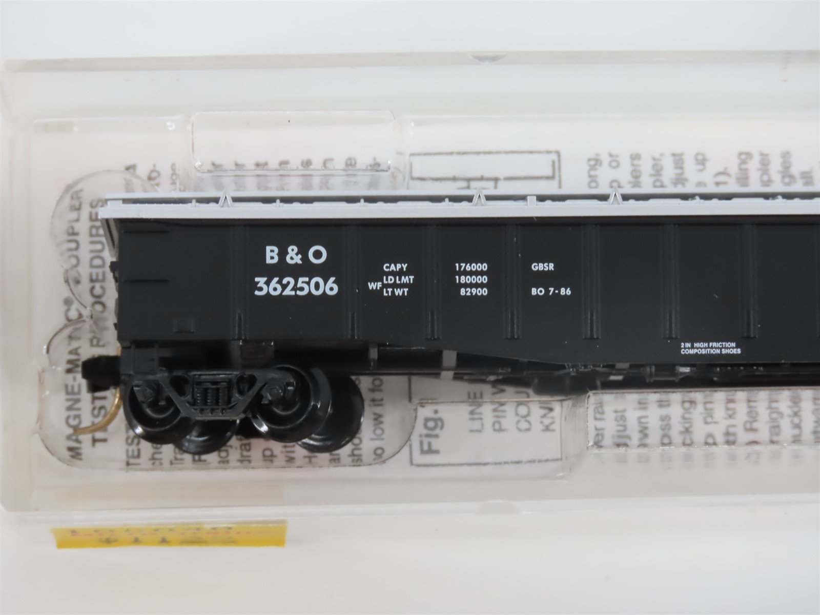 N Scale Micro-Trains MTL 106040 B&O Baltimore & Ohio 50' Gondola #362506