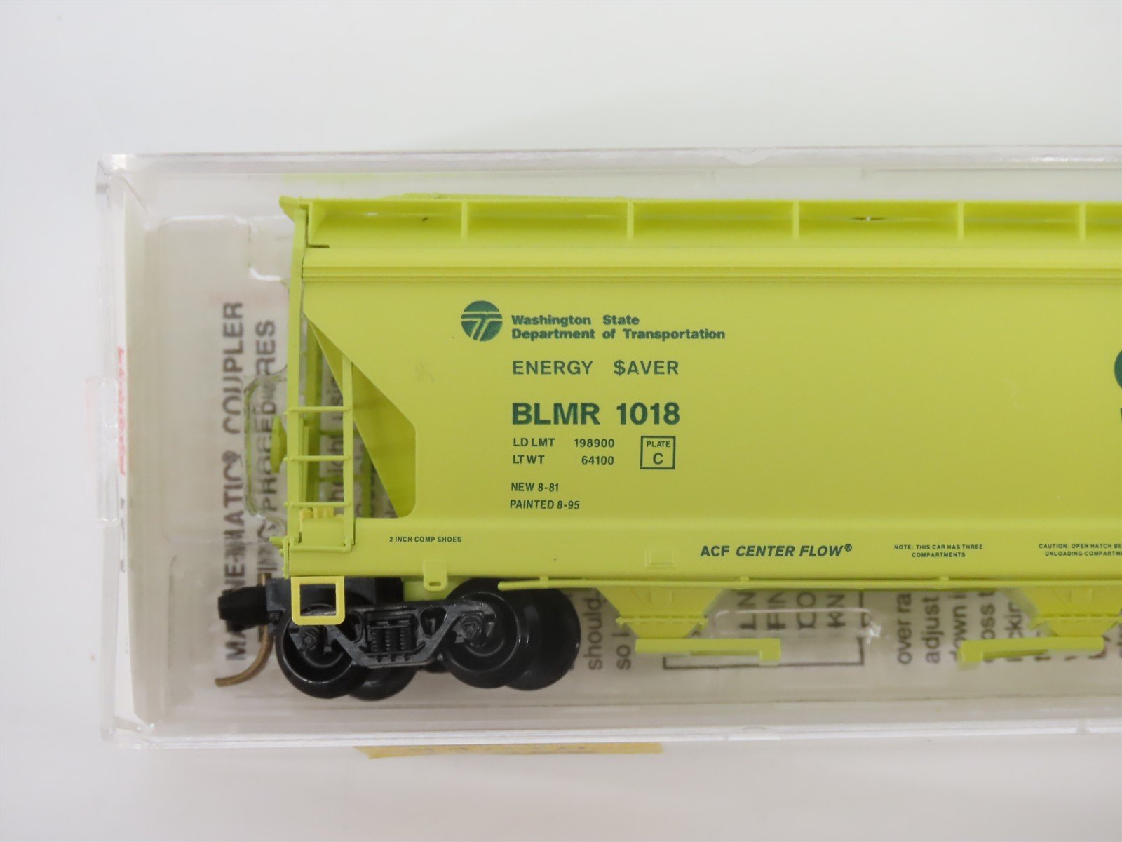 N Scale Micro-Trains MTL 94070 BLMR Grain Train 3-Bay Covered Hopper #1018