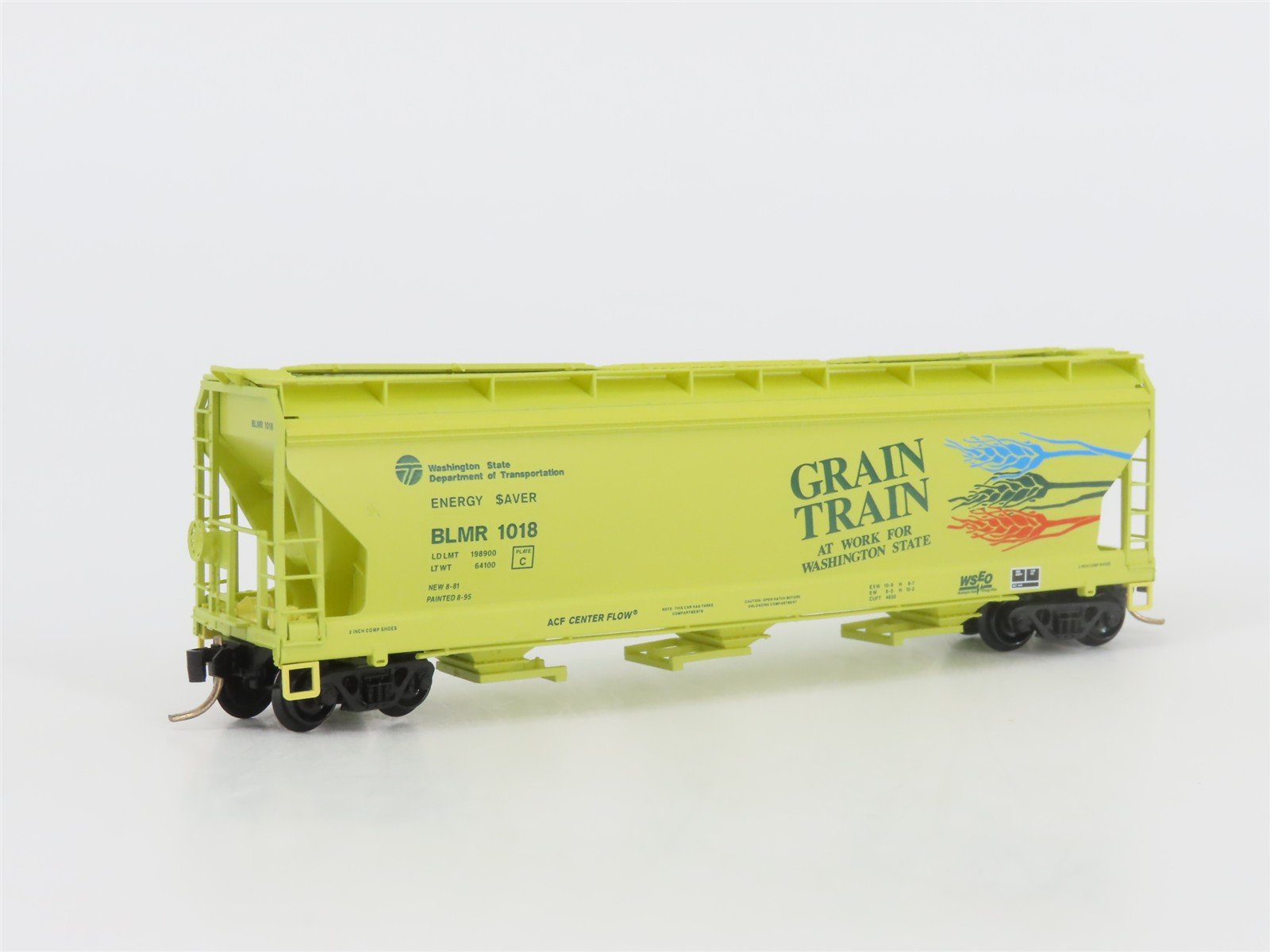 N Scale Micro-Trains MTL 94070 BLMR Grain Train 3-Bay Covered Hopper #1018