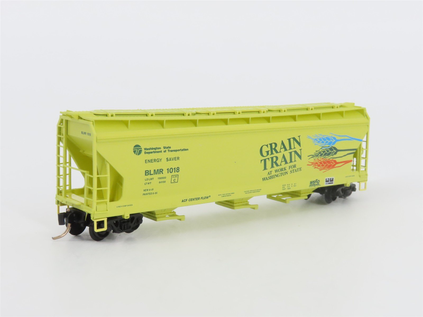 N Scale Micro-Trains MTL 94070 BLMR Grain Train 3-Bay Covered Hopper #1018