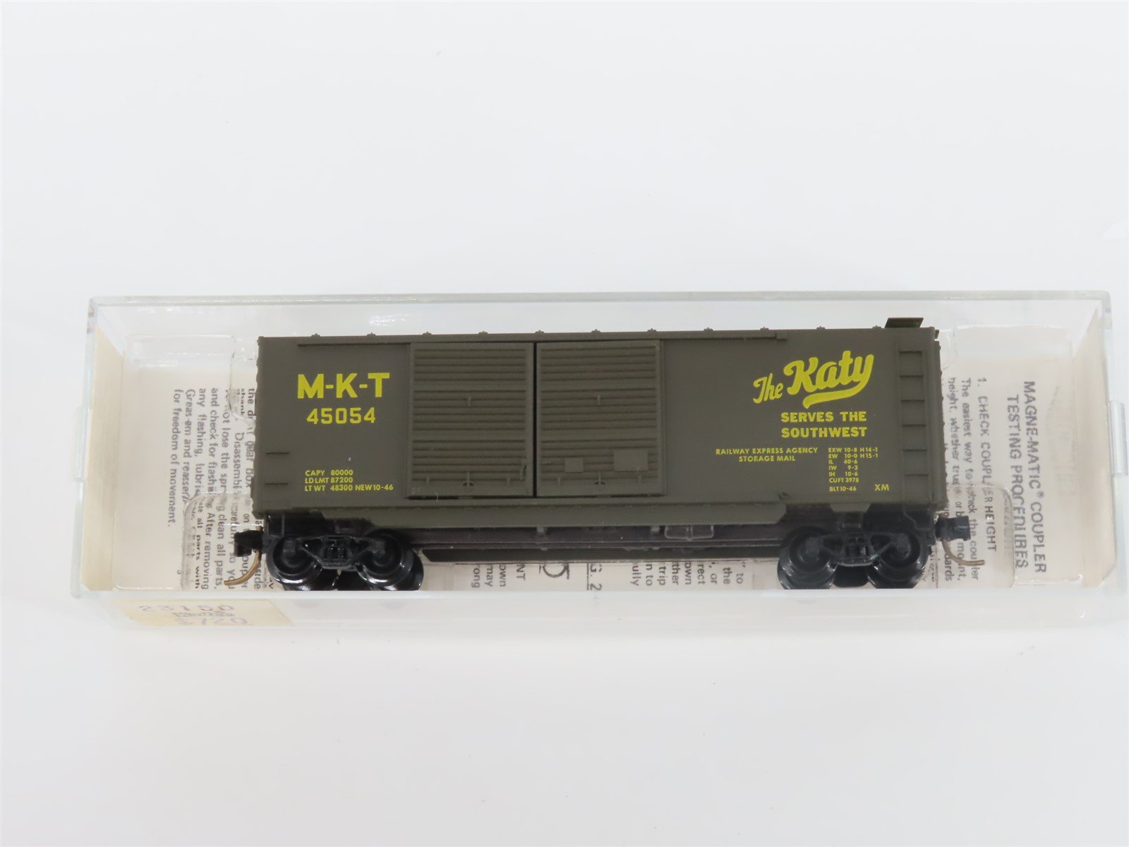N Scale Kadee Micro-Trains MTL 23150 M-K-T Katy 40' Double Door Box Car #45054