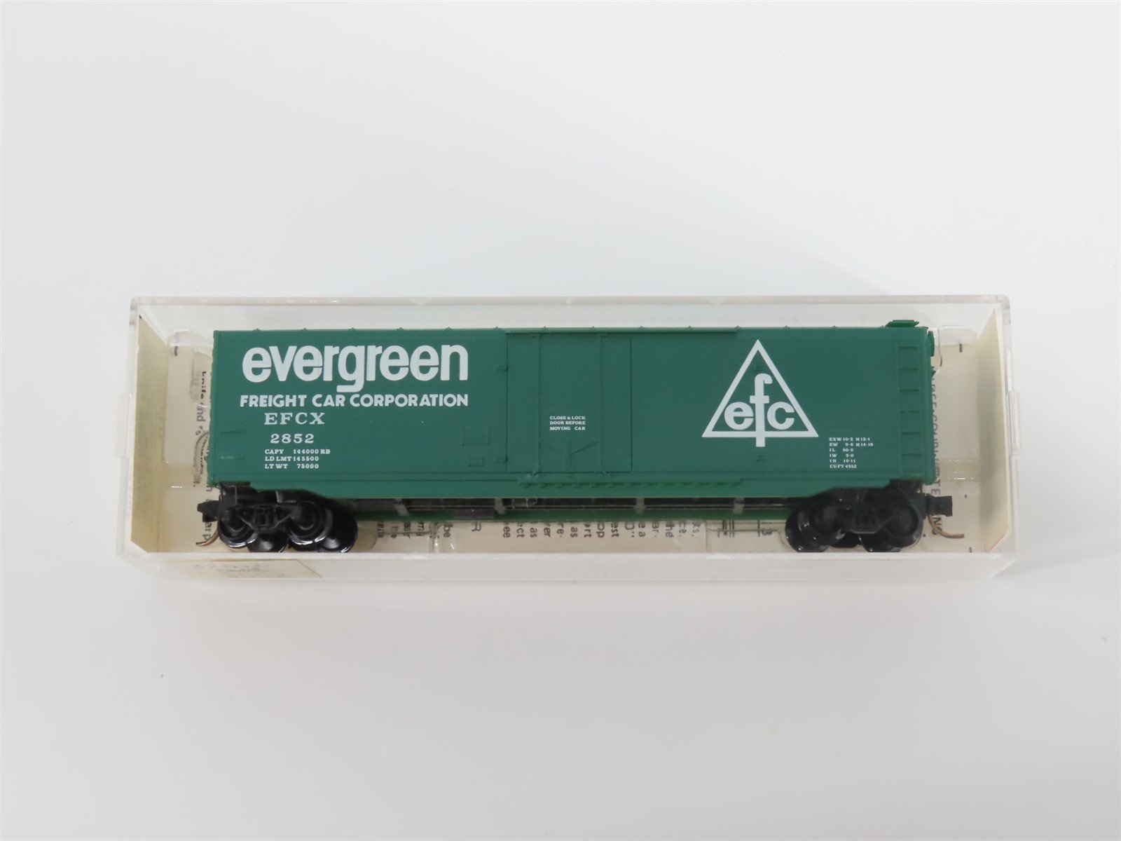 N Scale Kadee Micro-Trains MTL 32010 EFCX Evergreen 50' Plug Door Box Car #2852