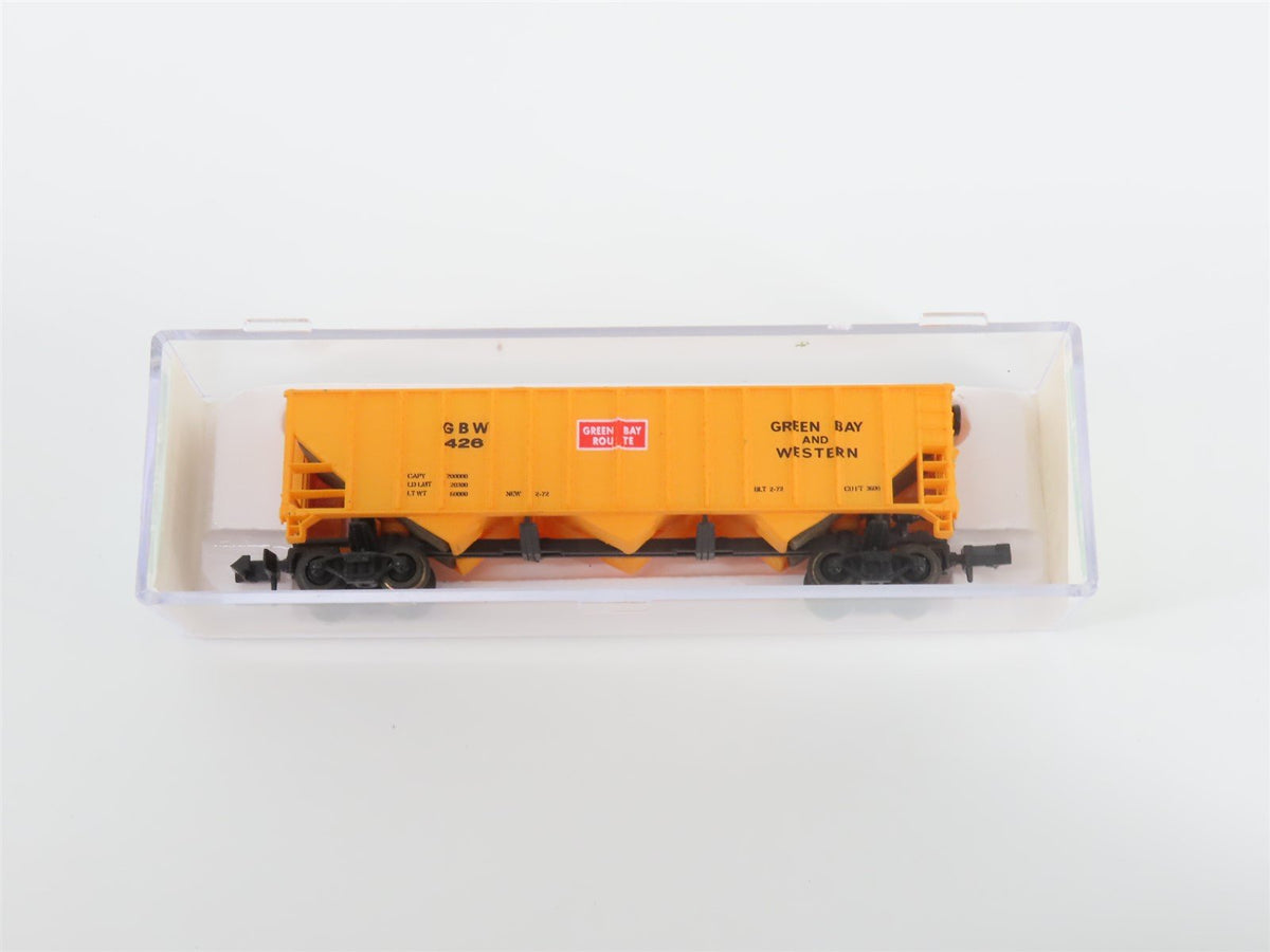N Scale Bev-Bel 14009 GBW Green Bay Route 3-Bay Open Hopper #426