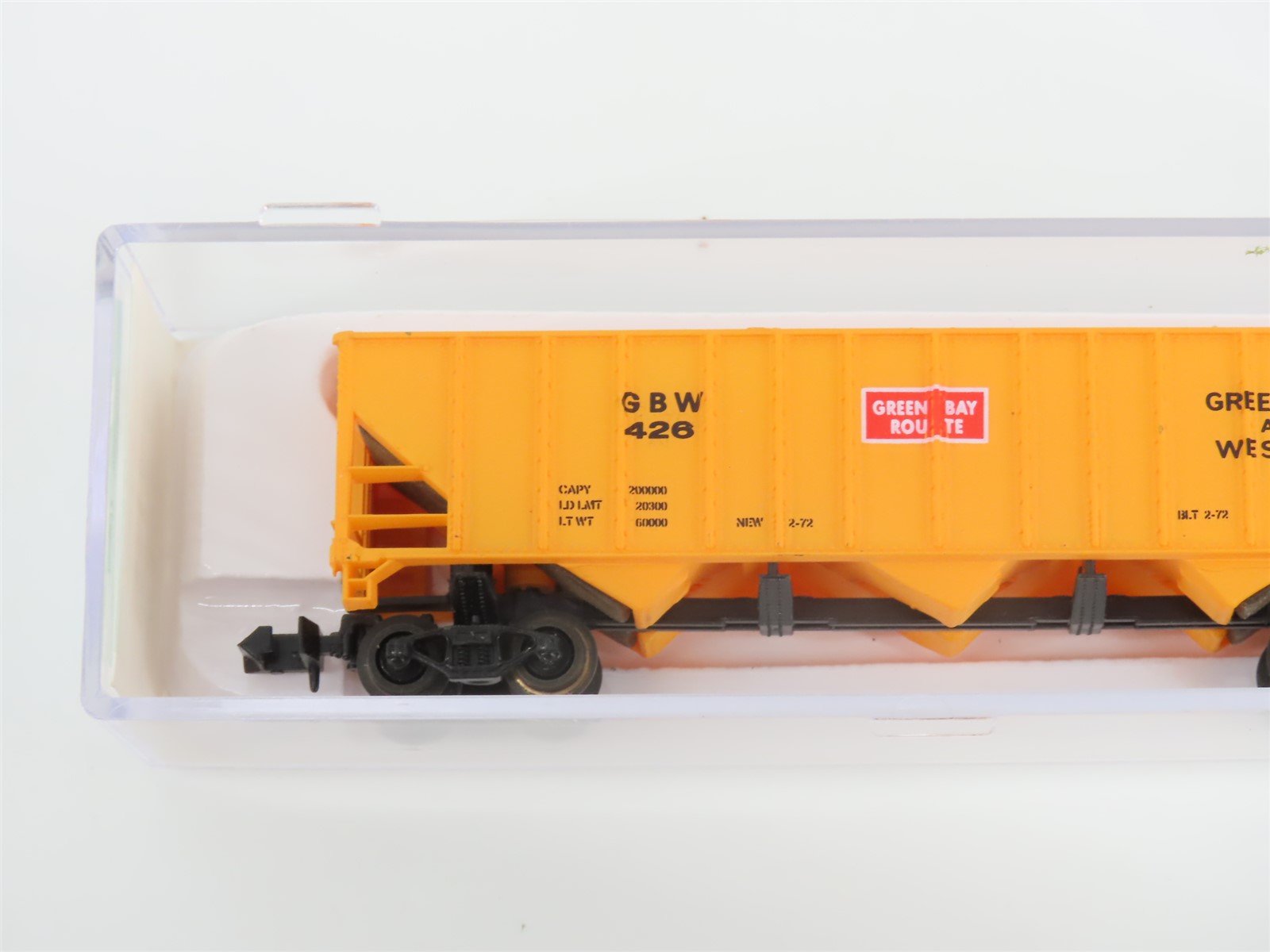 N Scale Bev-Bel 14009 GBW Green Bay Route 3-Bay Open Hopper #426