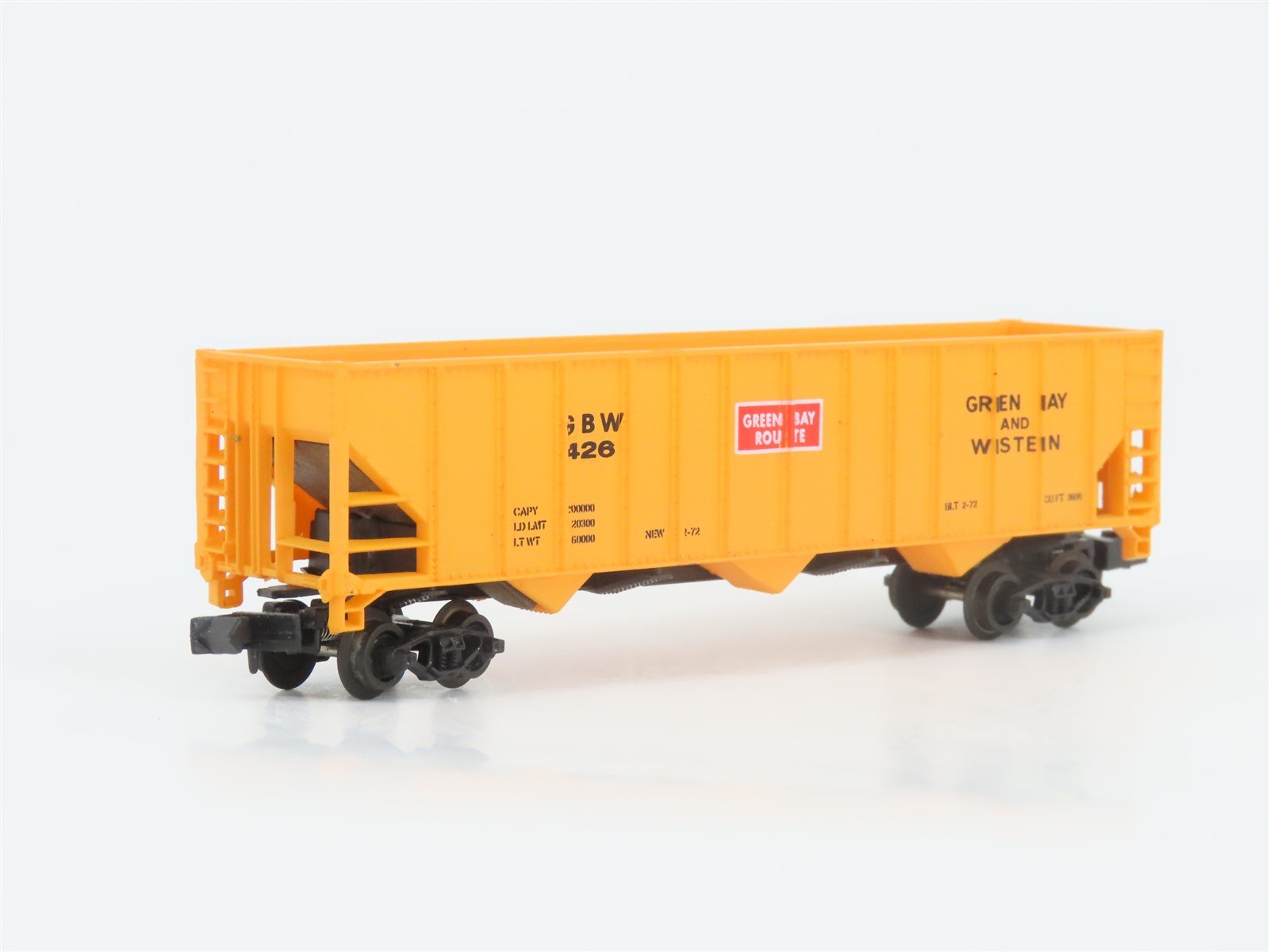N Scale Bev-Bel 14009 GBW Green Bay Route 3-Bay Open Hopper #426