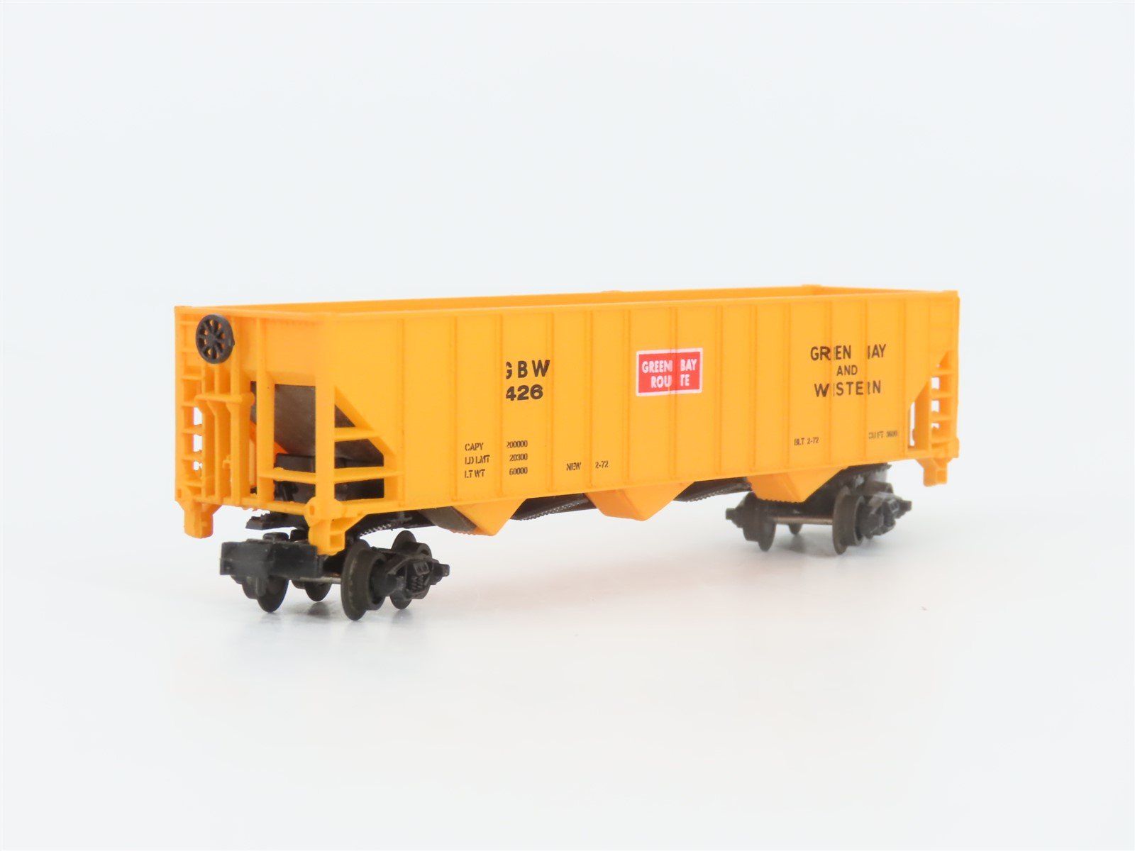 N Scale Bev-Bel 14009 GBW Green Bay Route 3-Bay Open Hopper #426