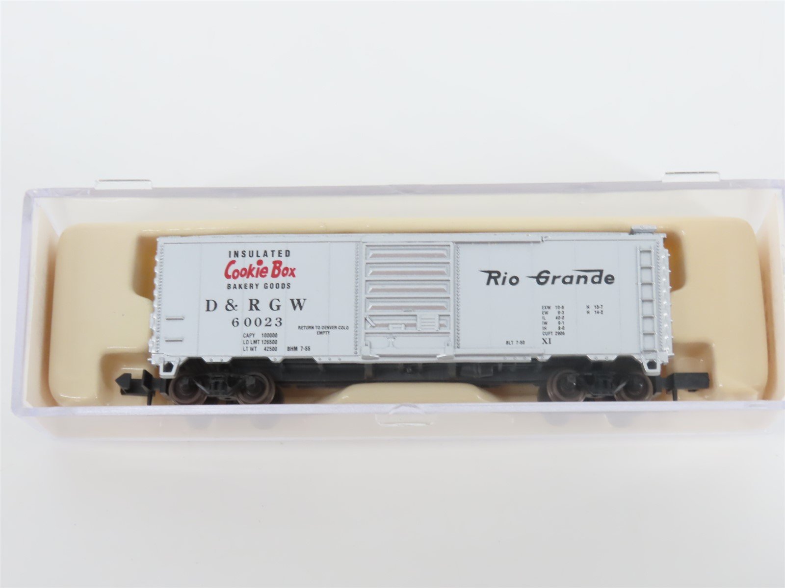 N Scale Atlas 34381 D&RGW Rio Grande Cookie Box 40' Box Car #60023