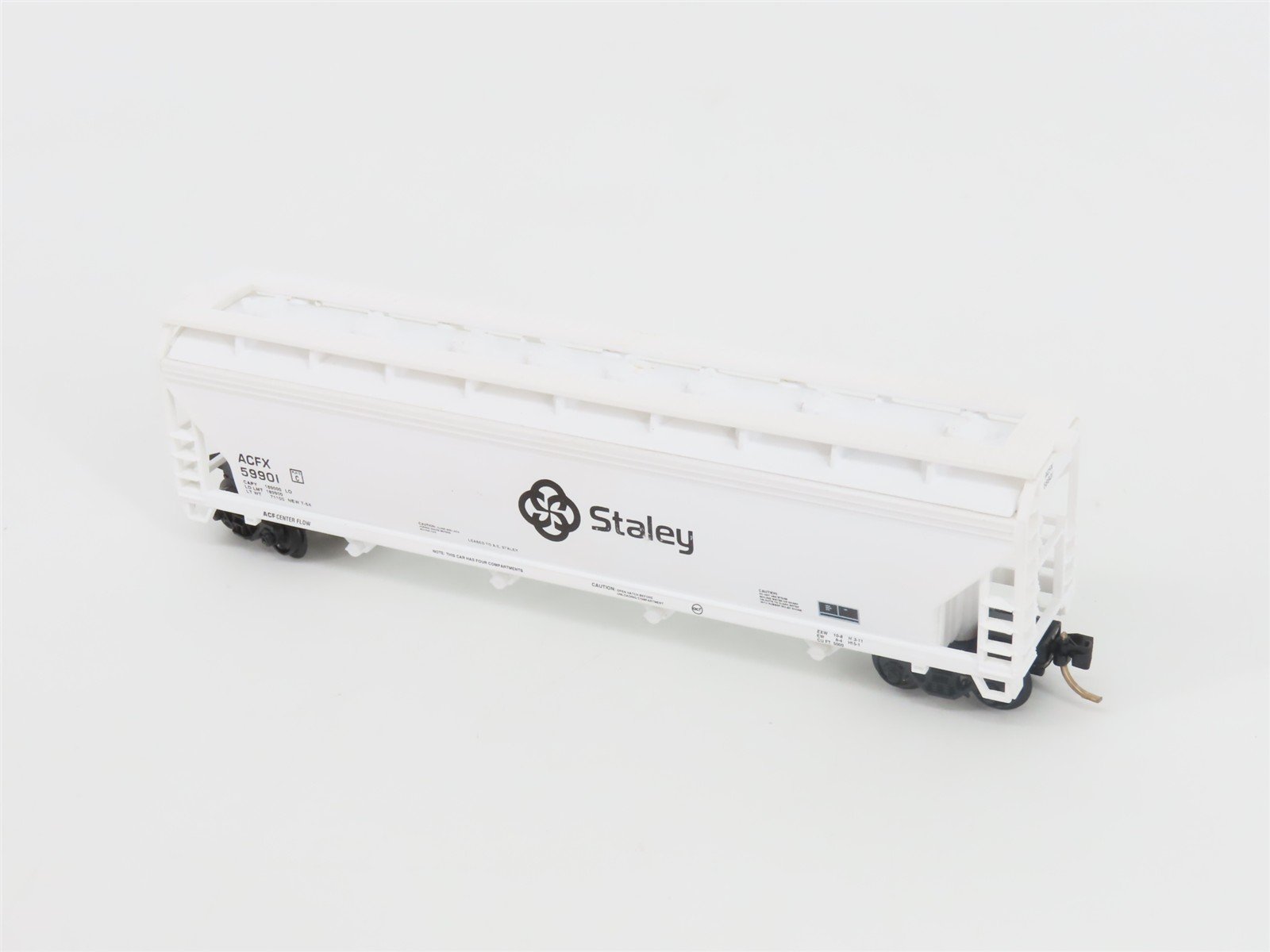 Wells Fargo ノベルティプレート 1982年製 N Scale Atlas 3958 ACFX Staley 4-Bay Covered Hopper #59901