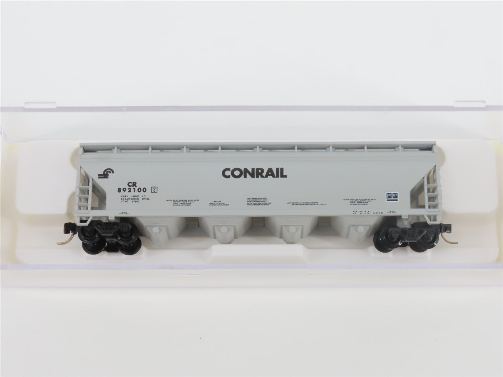 N Scale Atlas 3953 CR Conrail 4-Bay Covered Centerflow Hopper #892100