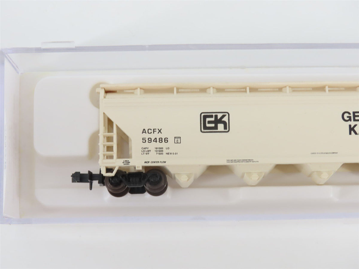 N Scale Atlas 3961 ACFX Georgia Kaolin 4-Bay Covered Centerflow Hopper #59486