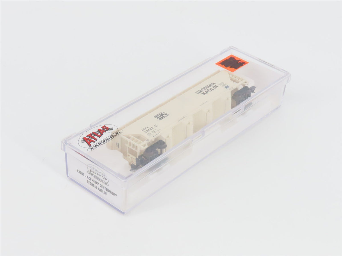 N Scale Atlas 3961 ACFX Georgia Kaolin 4-Bay Covered Centerflow Hopper #59486