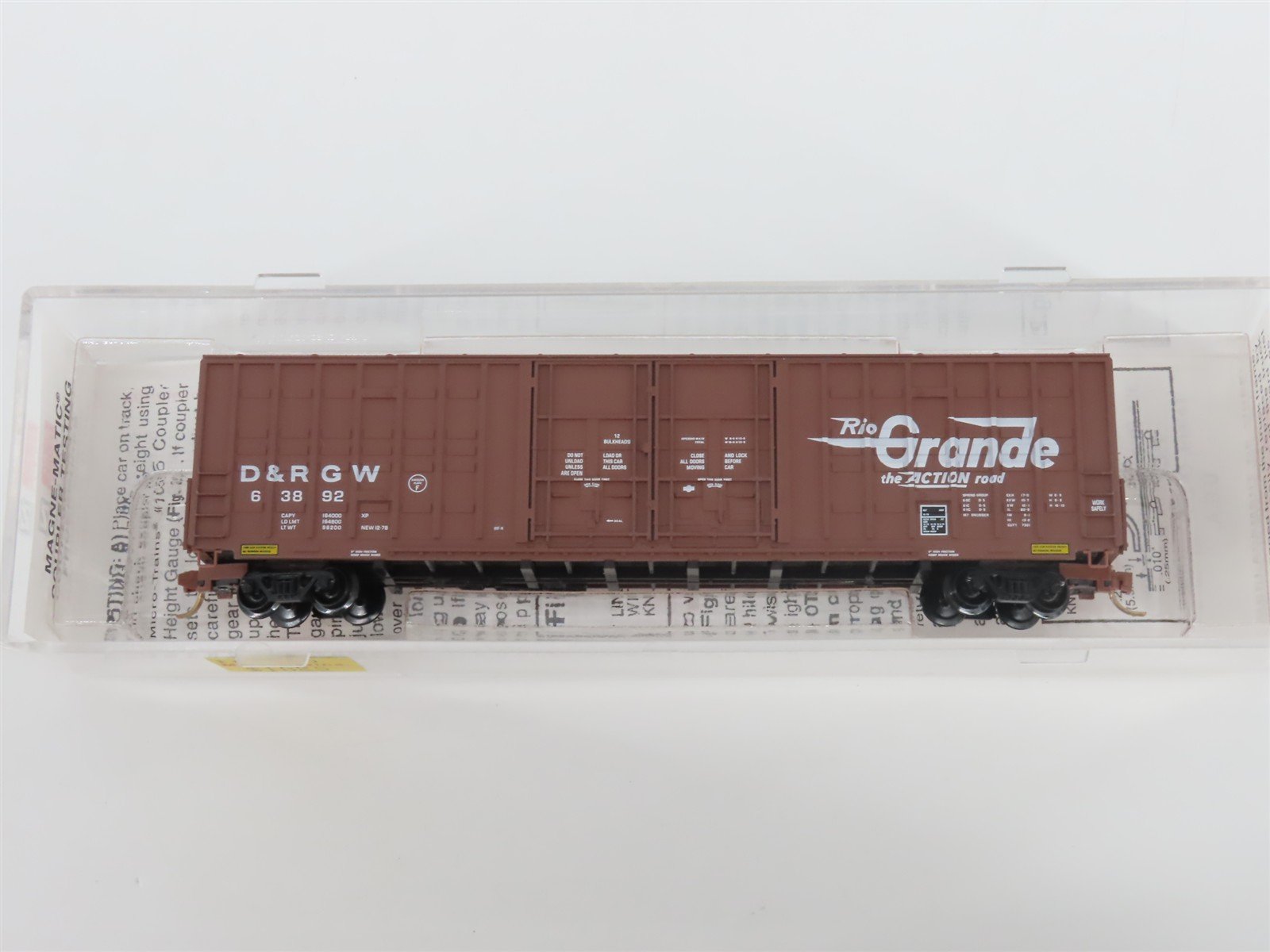 N Scale Micro-Trains MTL 103010 D&RGW Rio Grande 60' Double Door Box Car #63892
