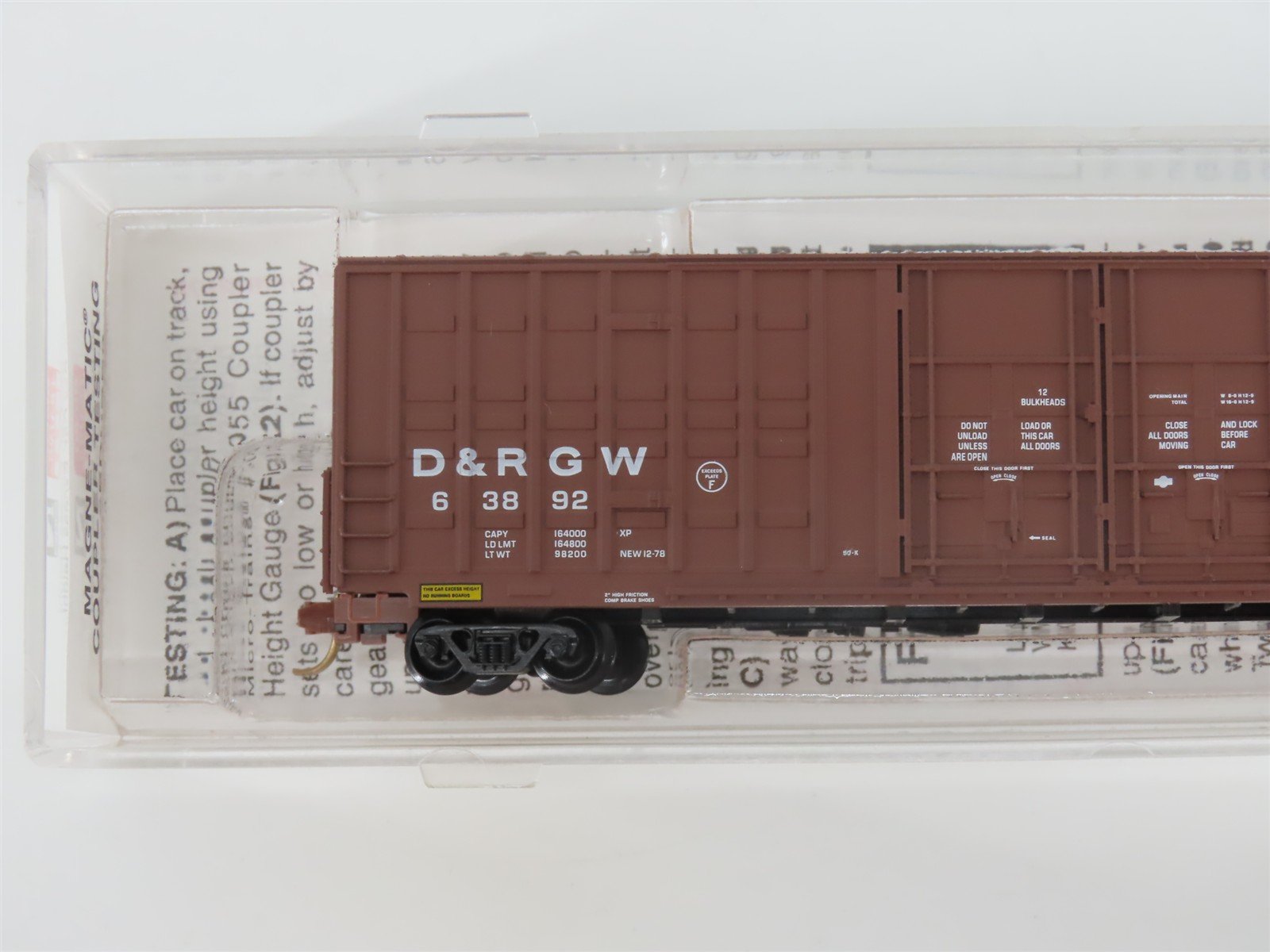 N Scale Micro-Trains MTL 103010 D&RGW Rio Grande 60' Double Door Box Car #63892